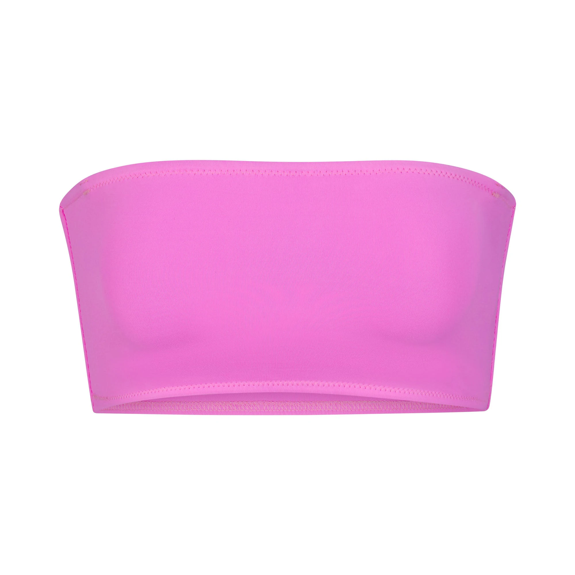 SIGNATURE SWIM BANDEAU BIKINI TOP | NEON ORCHID (BANDEAUS, SWIM) LAYS FLAT ON A WHITE BACKGROUND | FLT