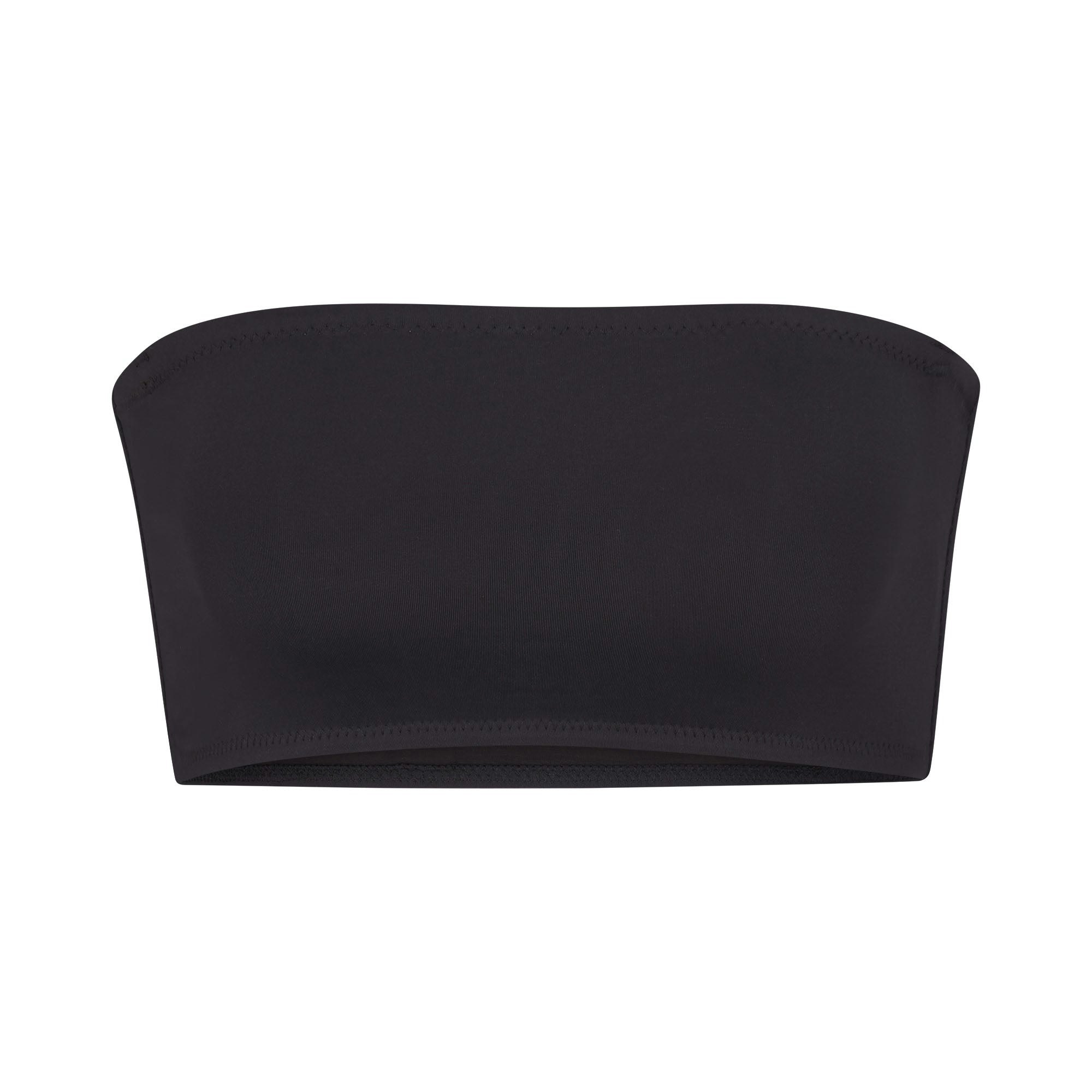 SIGNATURE SWIM BANDEAU BIKINI TOP | ONYX (BIKINI TOPS, SWIM) LAYS FLAT ON A WHITE BACKGROUND | FLT