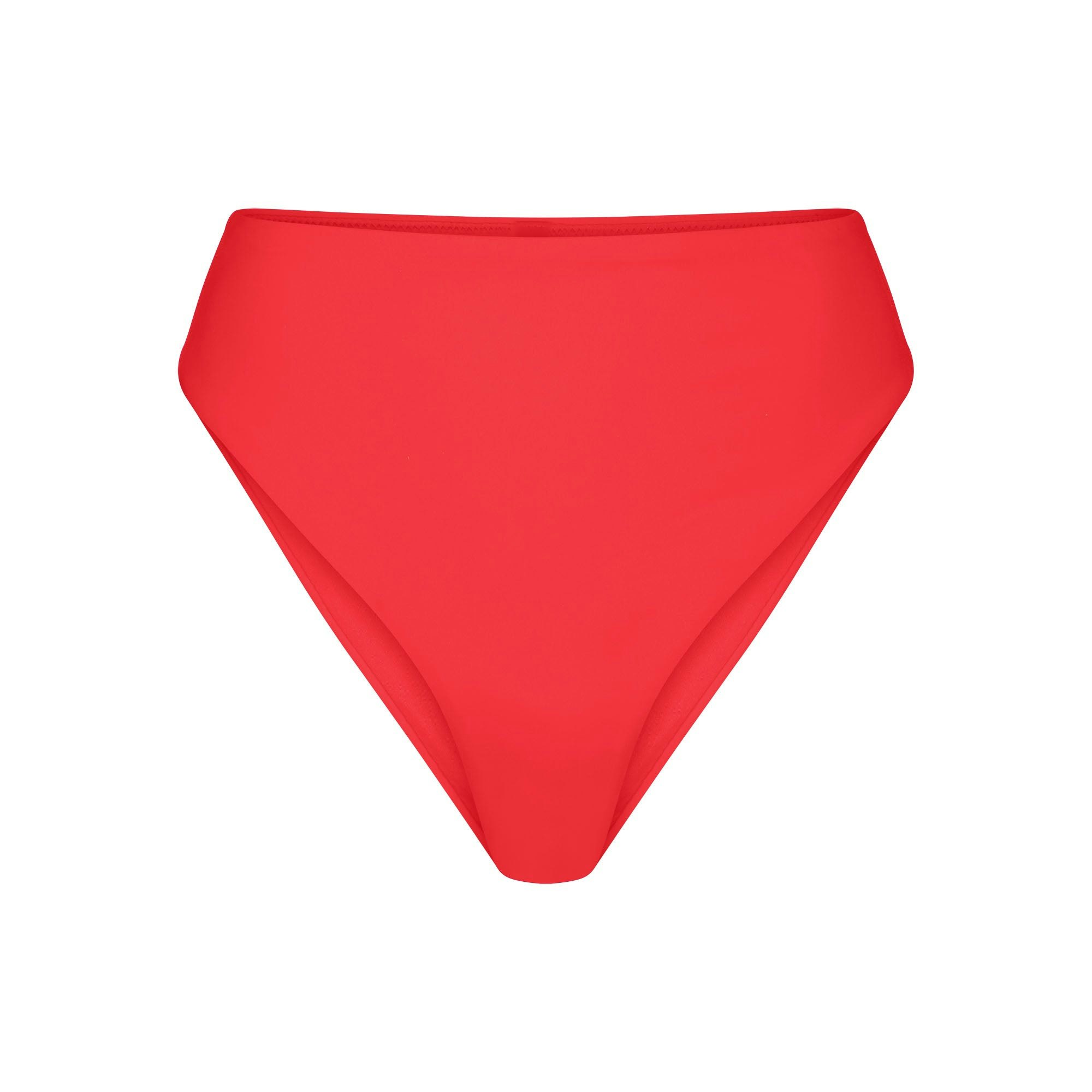 SIGNATURE SWIM MID WAIST BOTTOM | RUBY (BIKINI BOTTOMS, SWIM) LAYS FLAT ON A WHITE BACKGROUND | FLT