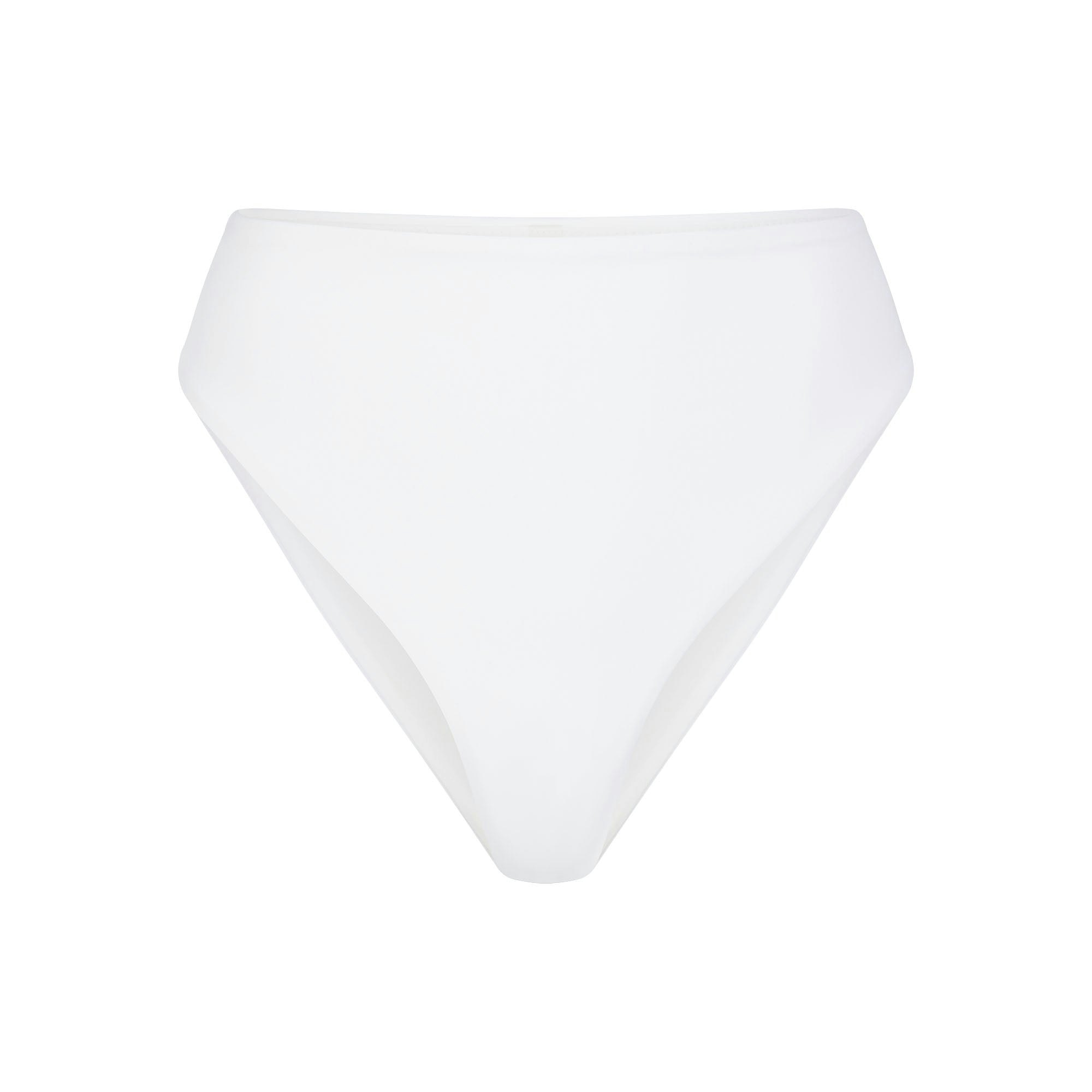 SIGNATURE SWIM MID WAIST BOTTOM | SNOW (BIKINI TOPS, SWIM) LAYS FLAT ON A WHITE BACKGROUND | FLT