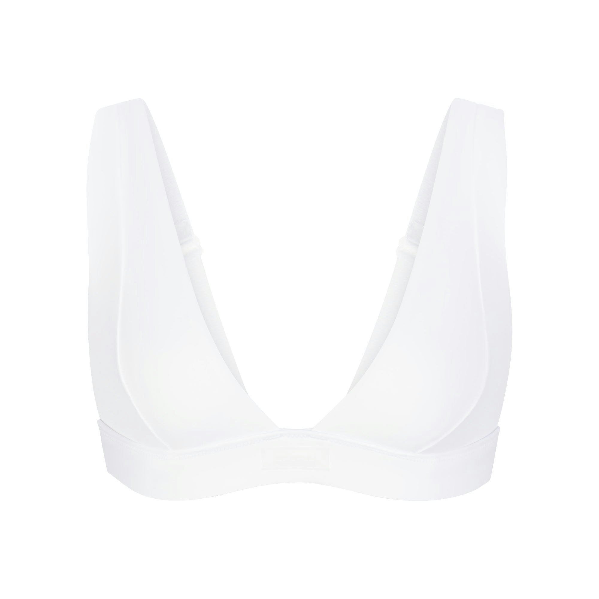 SIGNATURE SWIM PLUNGE BIKINI TOP | SNOW (BIKINI TOPS, SWIM) LAYS FLAT ON A WHITE BACKGROUND | FLT