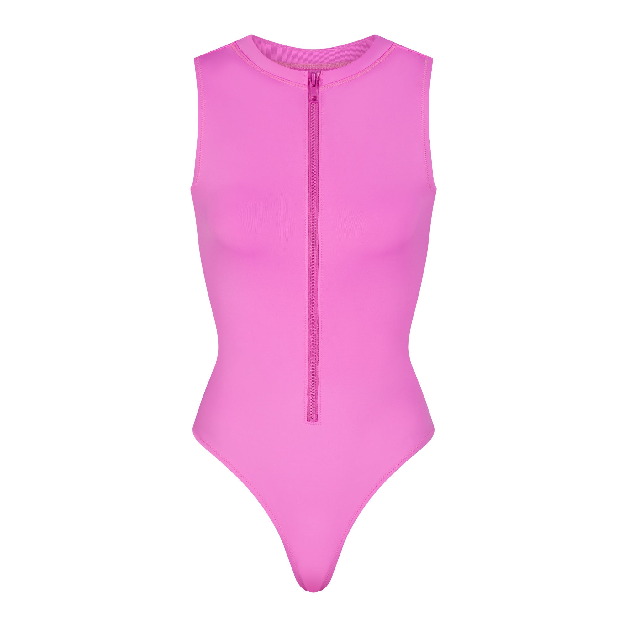 Scuba zip swimsuit top