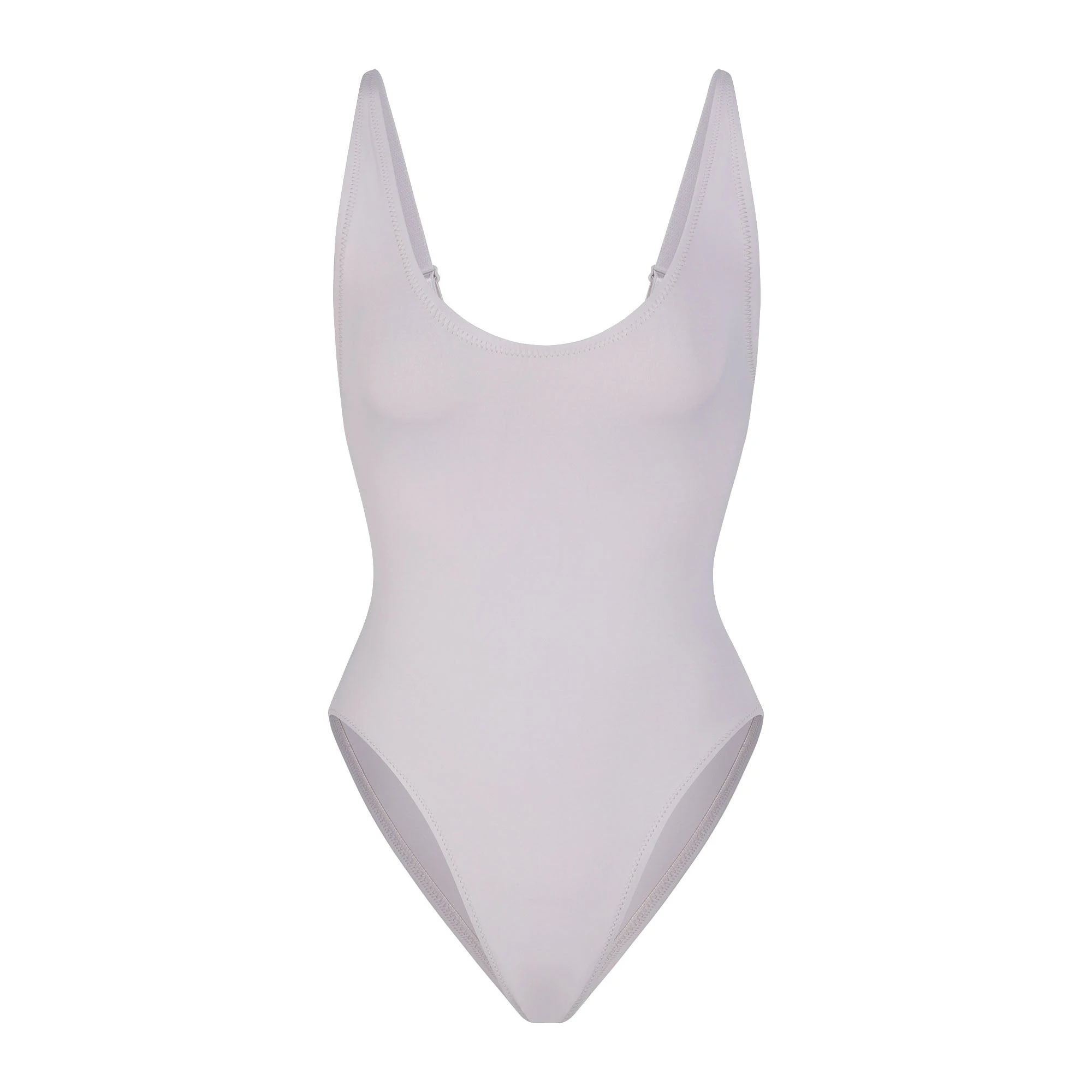 SIGNATURE SWIM SCOOP NECK ONE PIECE | CHROME (ONE PIECE SWIMSUITS, SWIM) LAYS FLAT ON A WHITE BACKGROUND | FLT