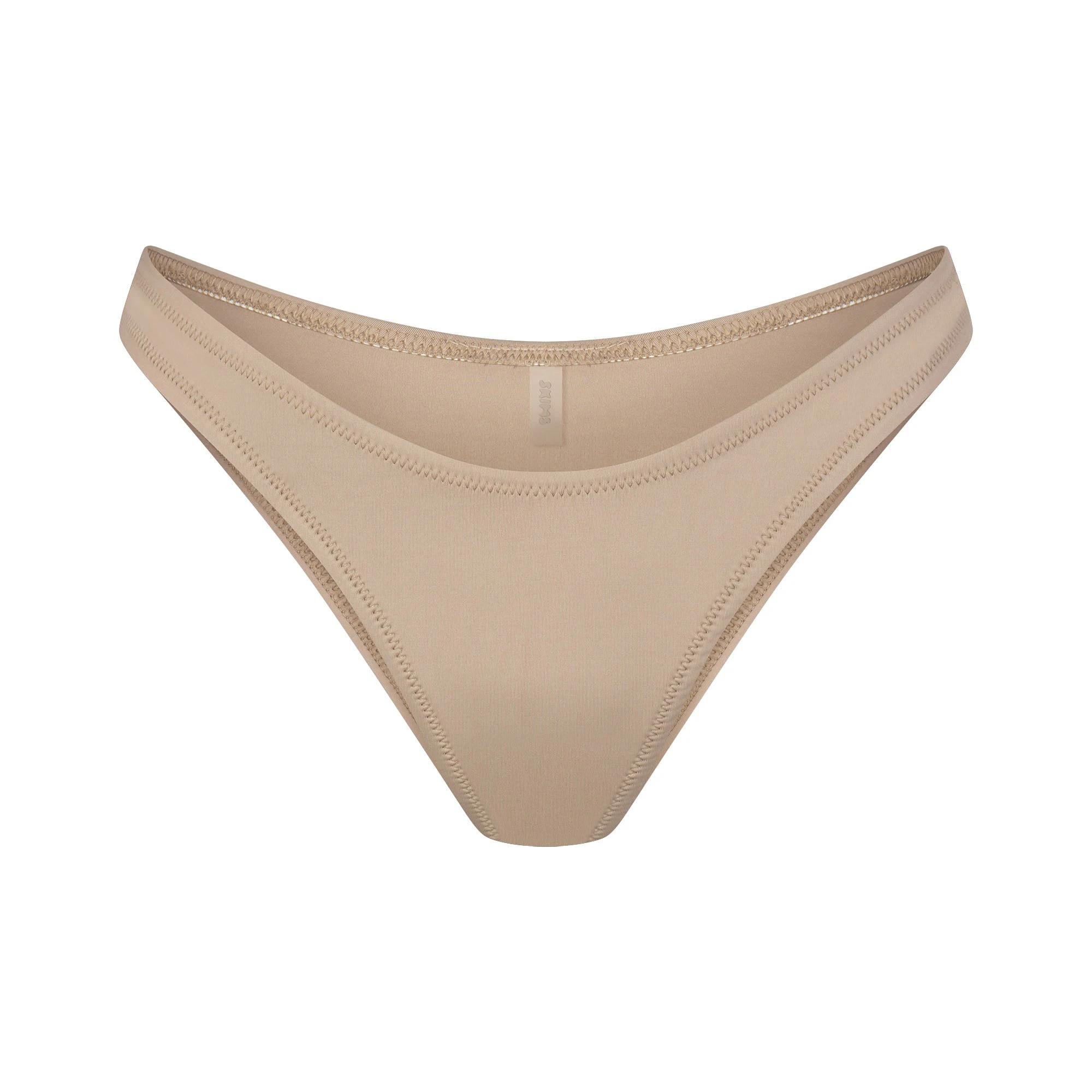 SIGNATURE SWIM CHEEKY TANGA BOTTOM | DESERT (BIKINI BOTTOMS, SWIM) LAYS FLAT ON A WHITE BACKGROUND | FLT