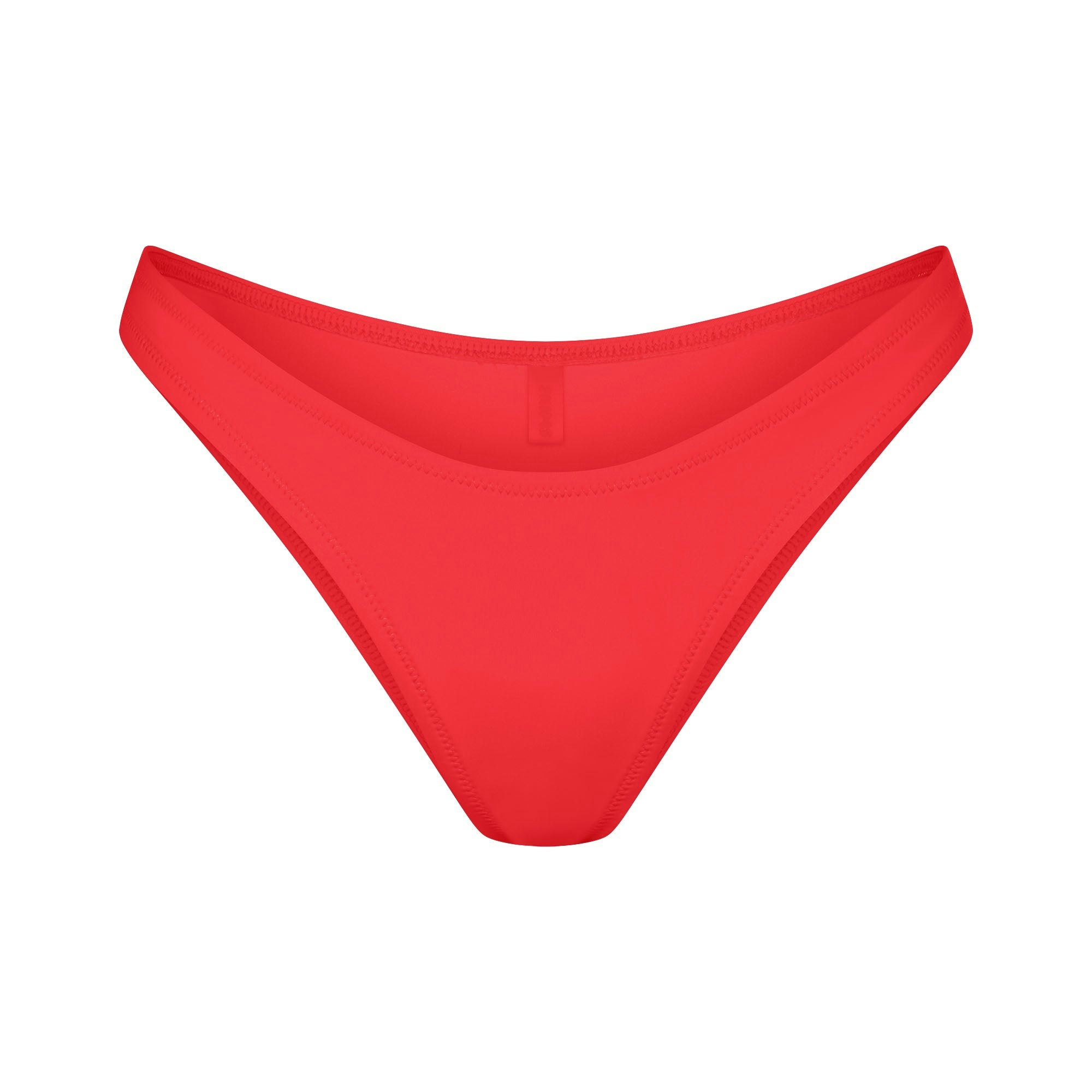 SIGNATURE SWIM CHEEKY TANGA BOTTOM | RUBY (BIKINI BOTTOMS, SWIM) LAYS FLAT ON A WHITE BACKGROUND | FLT