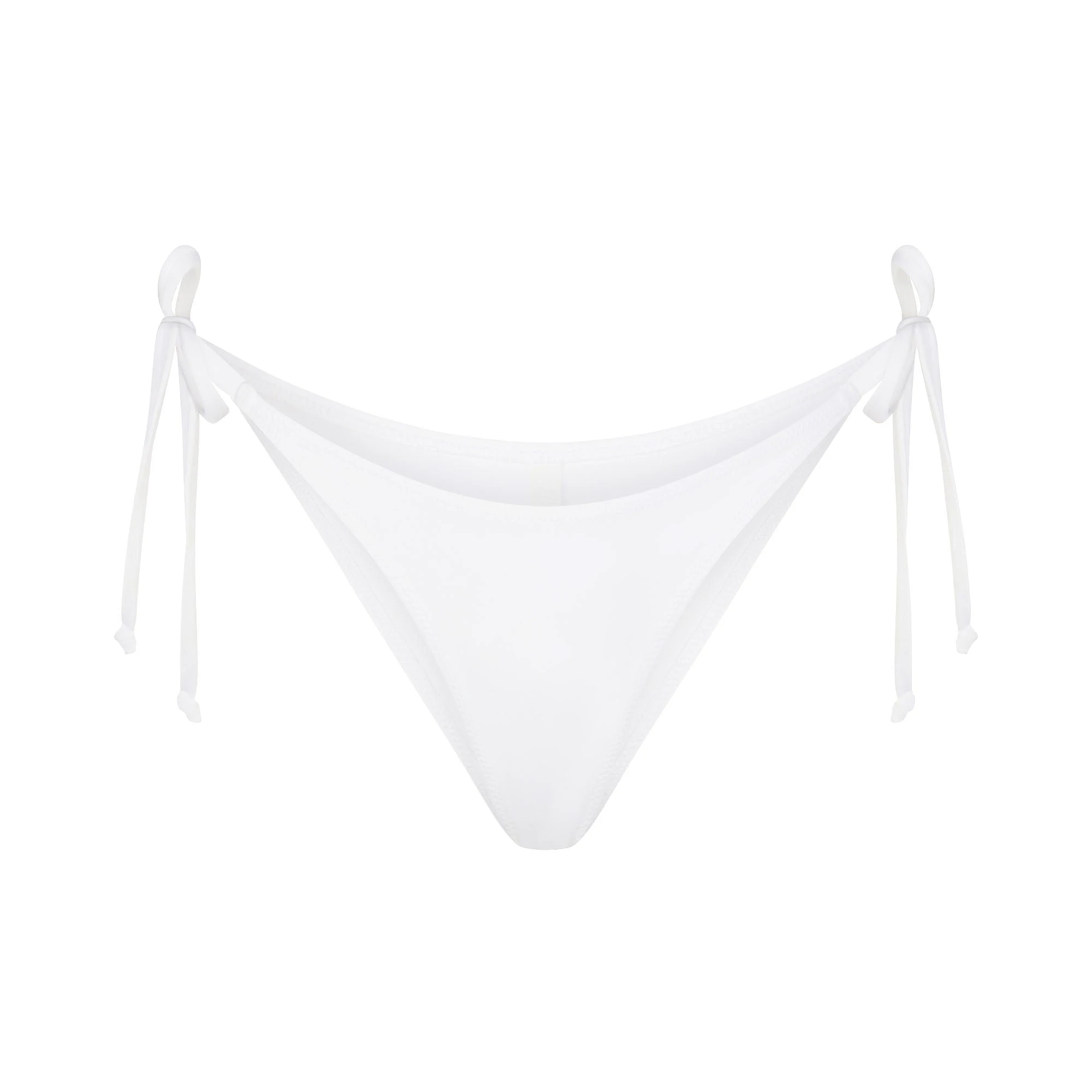 SIGNATURE SWIM DIPPED TIE BOTTOM | SNOW (BIKINI BOTTOMS, SWIM) LAYS FLAT ON A WHITE BACKGROUND | FLT