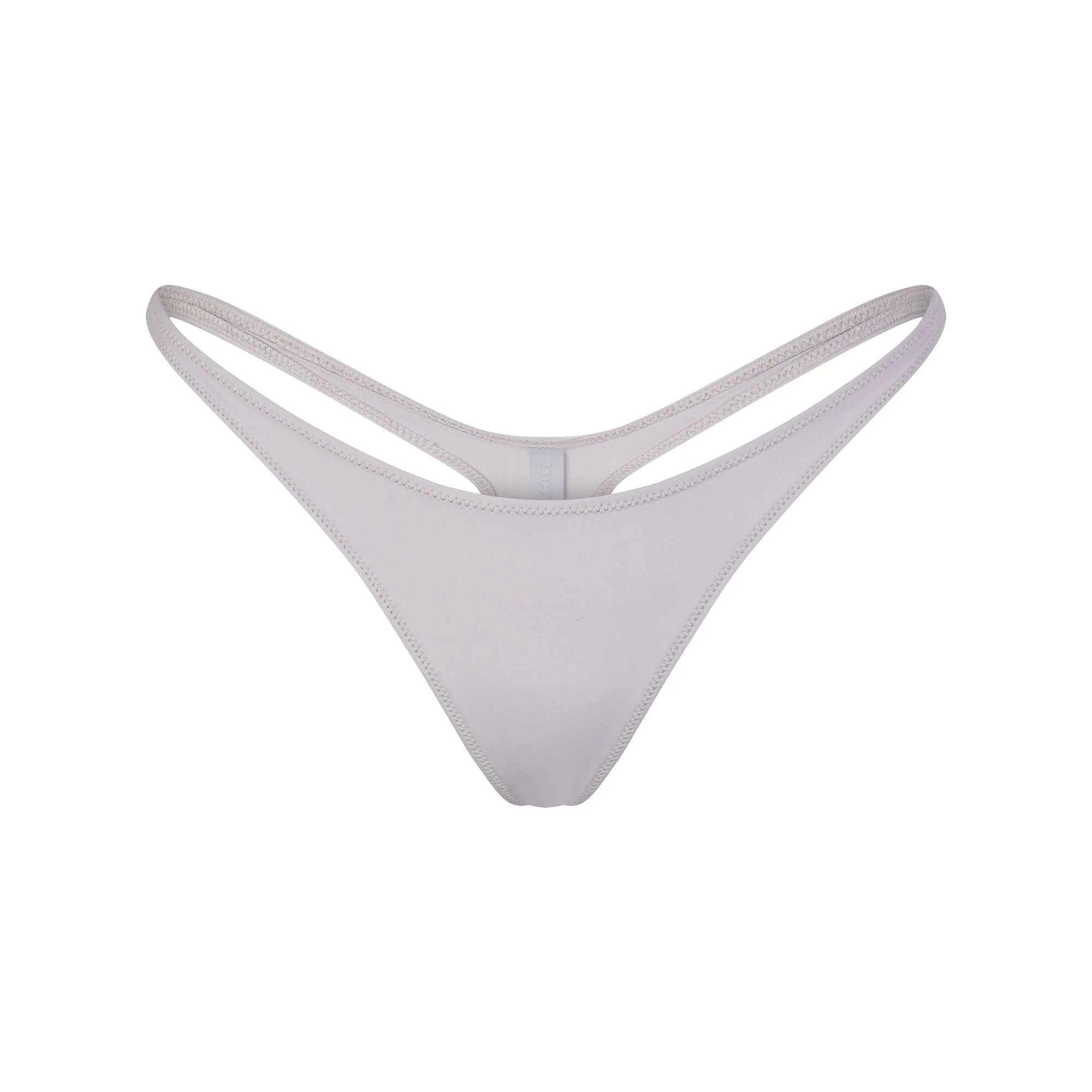 SIGNATURE SWIM THONG | CHROME (BIKINI BOTTOMS, SWIM) LAYS FLAT ON A WHITE BACKGROUND | FLT