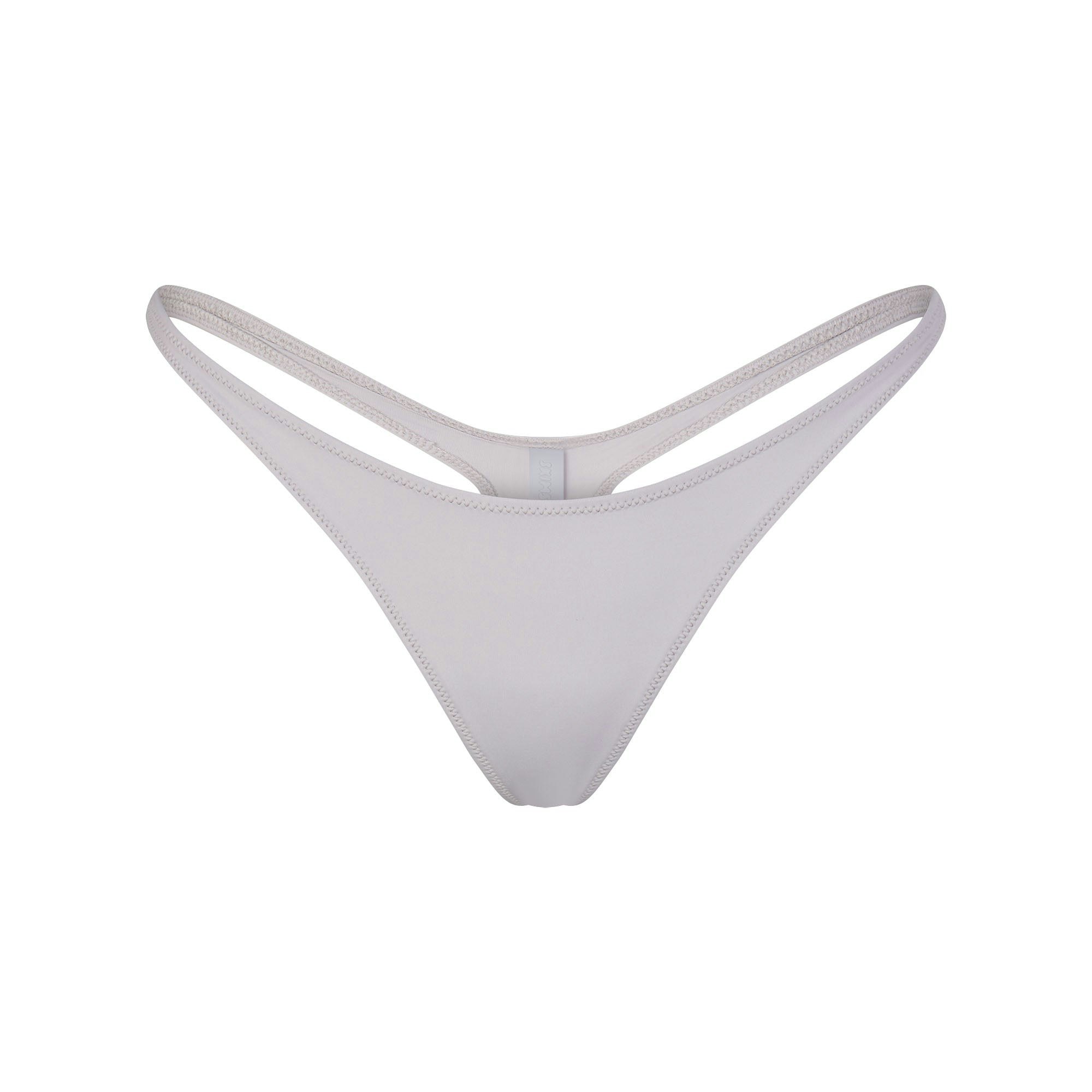 SIGNATURE SWIM THONG | CHROME (BIKINI BOTTOMS, SWIM) LAYS FLAT ON A WHITE BACKGROUND | FLT