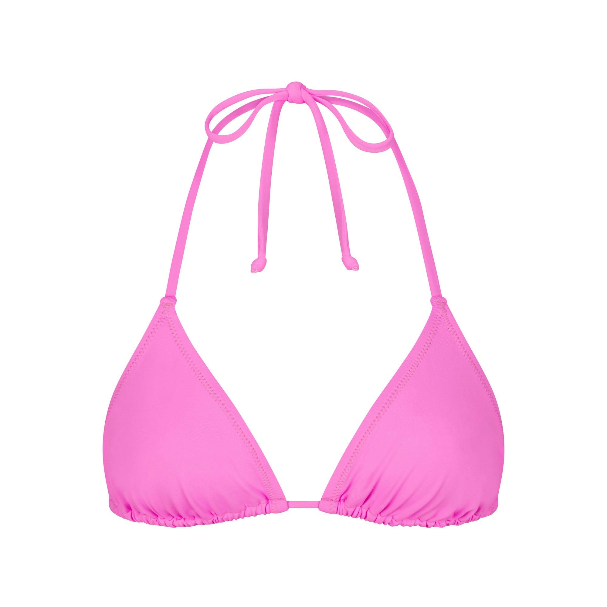 SWIM TRIANGLE TOP LAYS FLAT ON A WHITE BACKGROUND