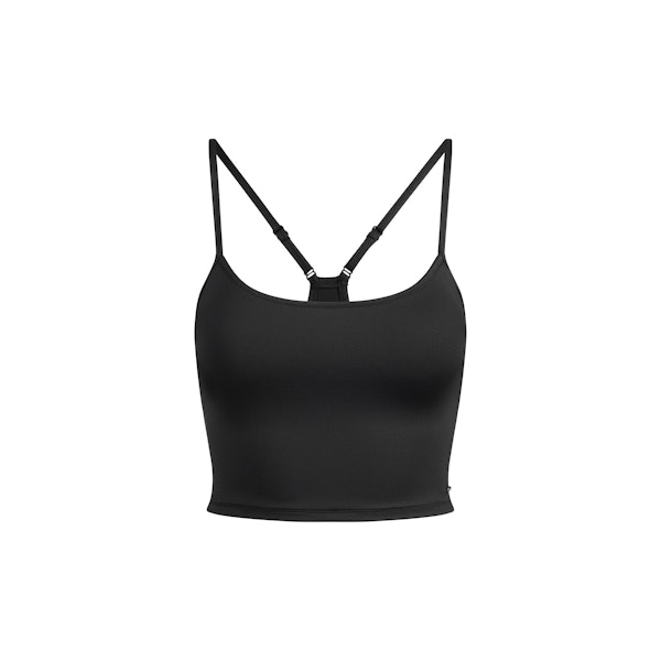 SIGNATURE SWIM CAMI TOP | ONYX FLAT ON A WHITE BACKGROUND | FLT