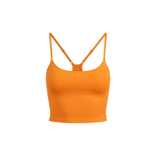 SIGNATURE SWIM CAMI TOP | TANGERINE FLAT ON A WHITE BACKGROUND | FLT