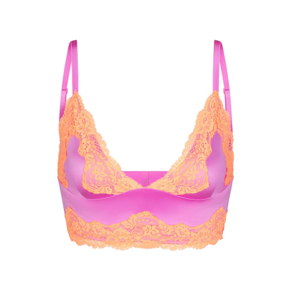 LACE SWIM CAMI TOP | NEON ORCHID (SWIM SHIRTS, SWIM) LAYS FLAT ON A WHITE BACKGROUND