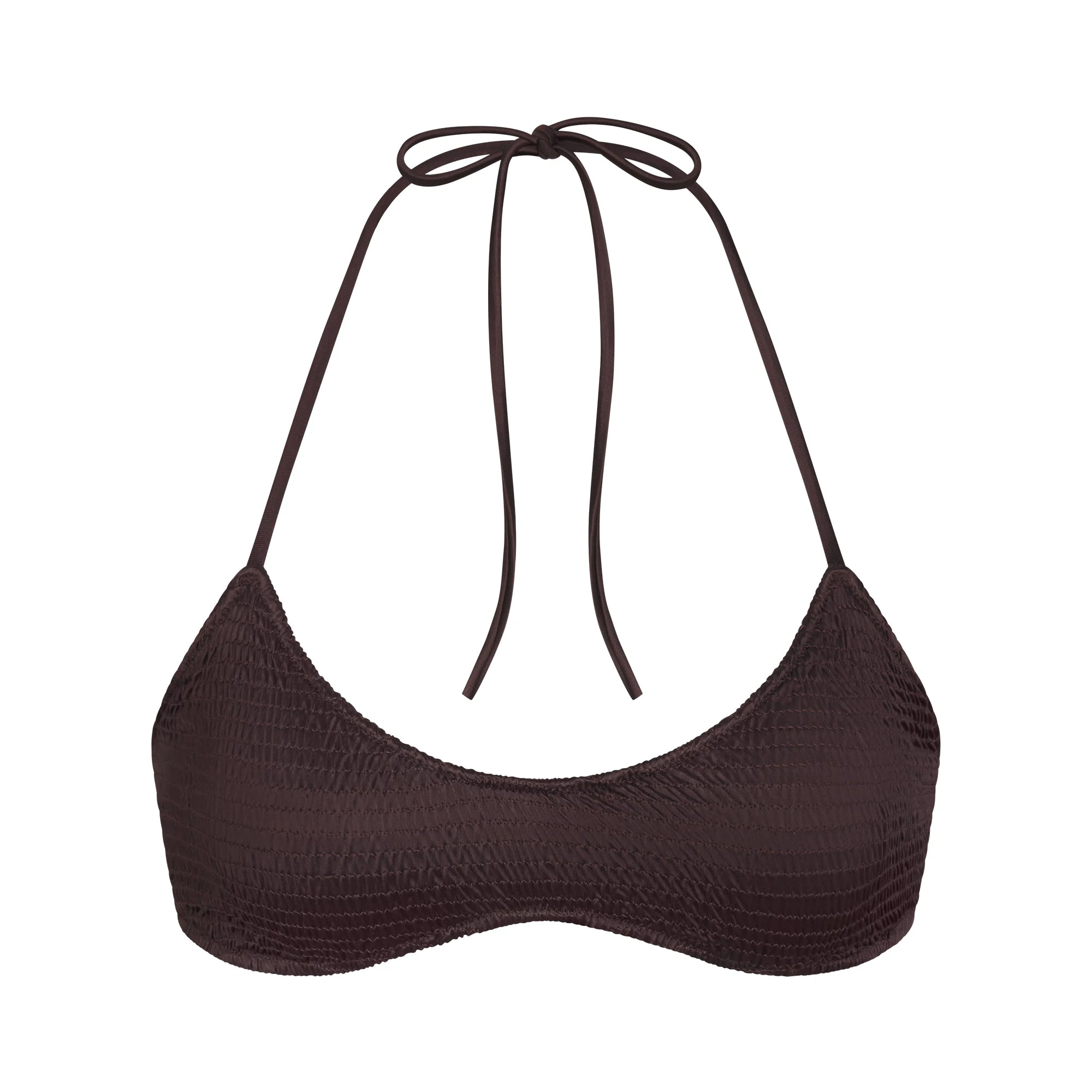 SATIN SWIM SMOCKED SCOOP BIKINI TOP | PHOENIX FLAT ON A WHITE BACKGROUND | FLT