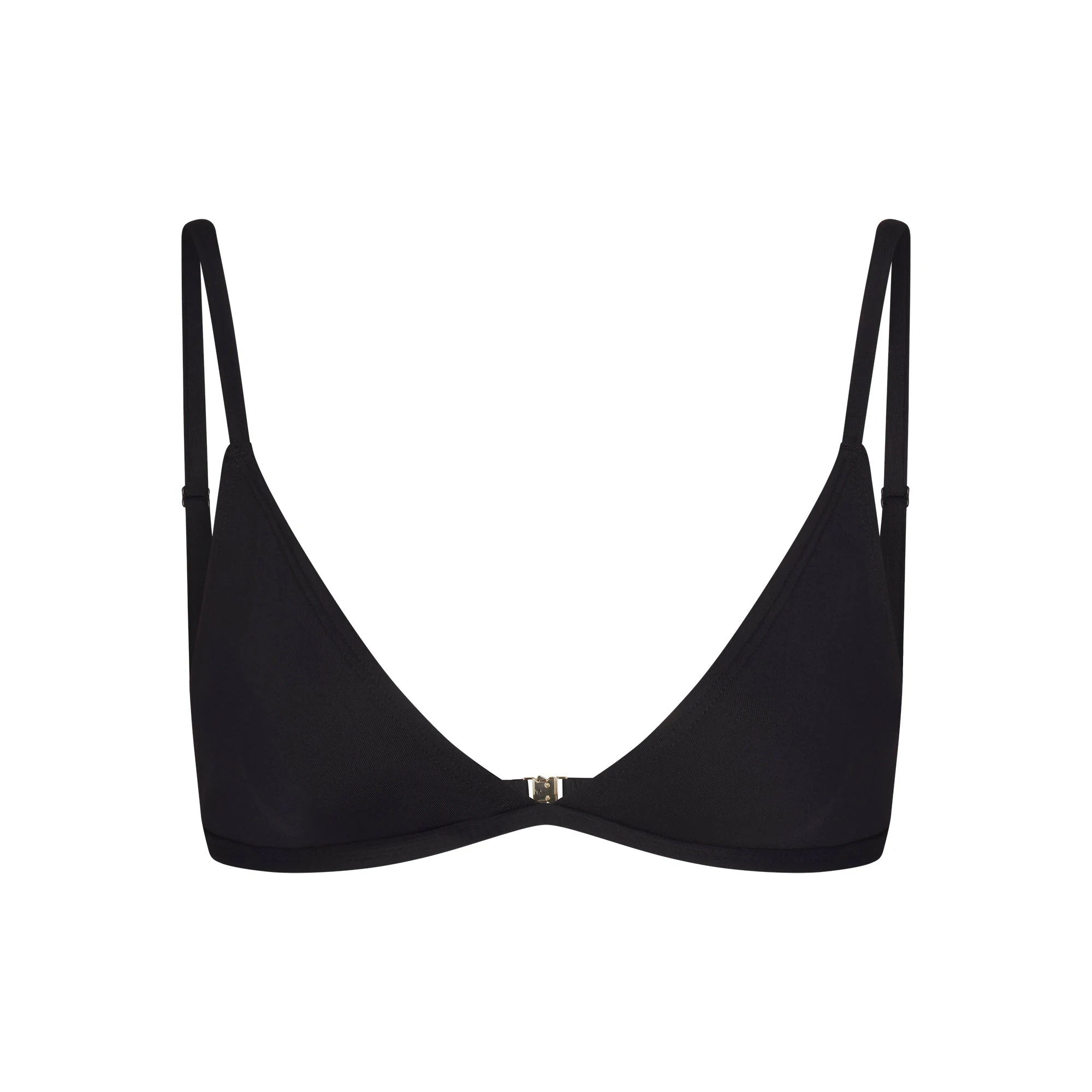 ICONIC SWIM TRIANGLE BIKINI TOP | OBSIDIAN FLAT ON A WHITE BACKGROUND | FLT