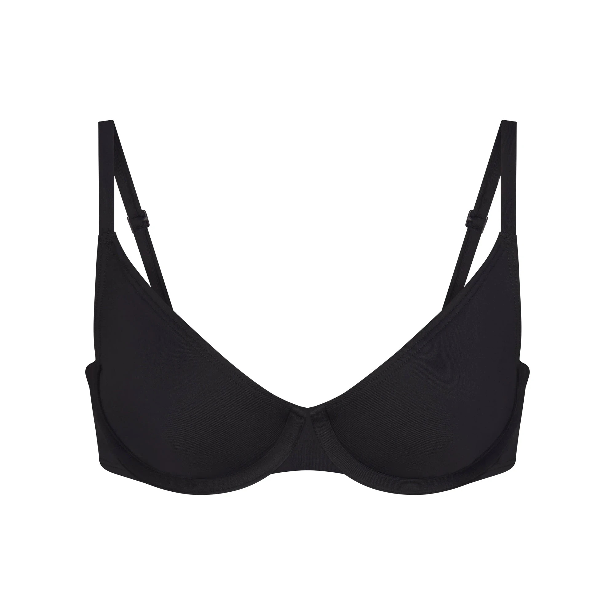 ICONIC SWIM UNDERWIRE DEMI BIKINI TOP | OBSIDIAN FLAT ON A WHITE BACKGROUND | FLT