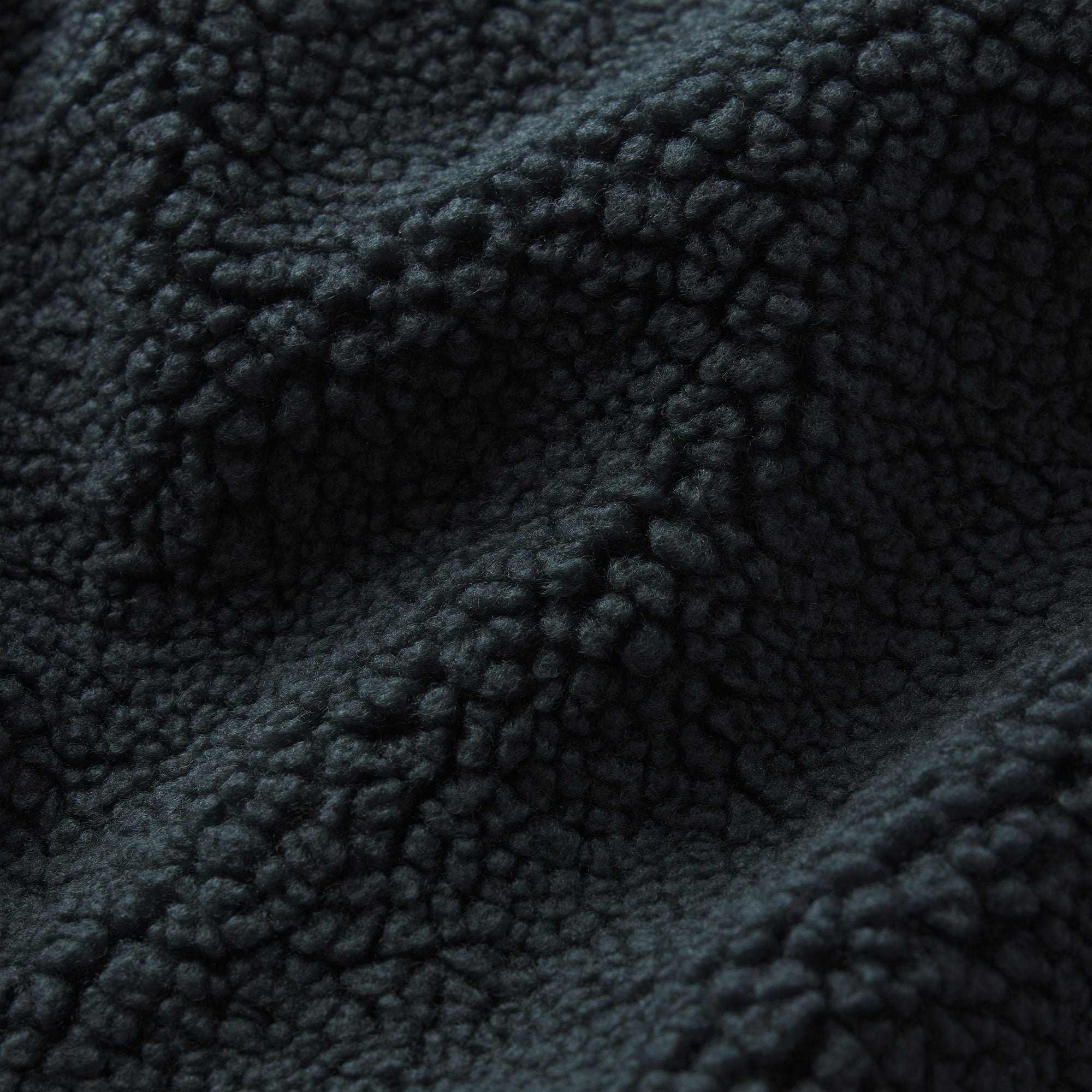 TEDDY FUNNEL NECK CROPPED JACKET | DARK TEAL ADDITIONAL FABRIC DETAILS