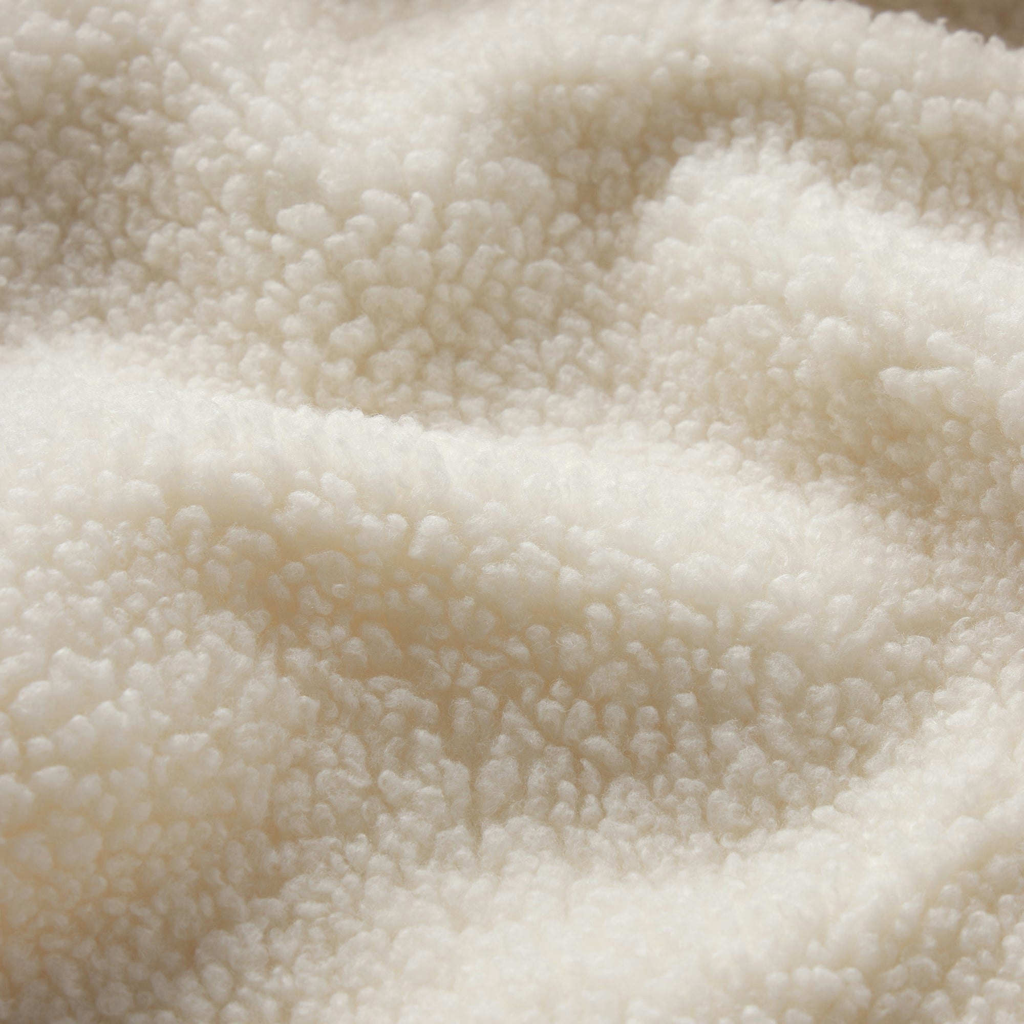 TEDDY OVERSIZED HALF ZIP UP PULLOVER | ECRU ADDITIONAL FABRIC DETAILS