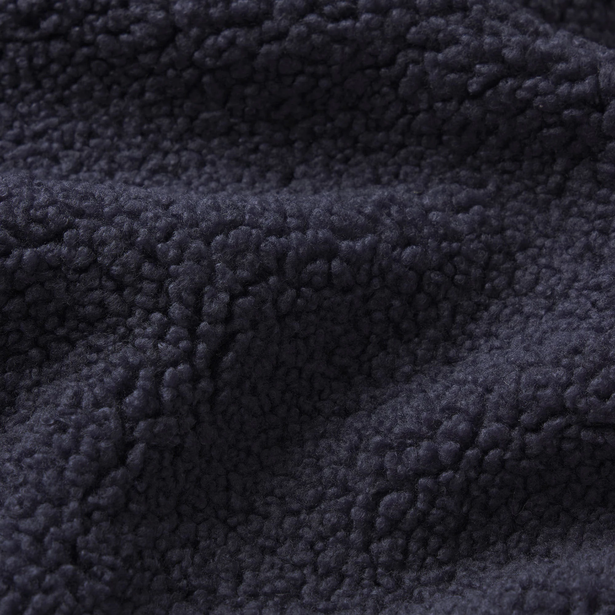 TEDDY BOXY ZIP UP JACKET | NAVY & LAYS FLAT ON A WHITE BACKGROUND | FLT