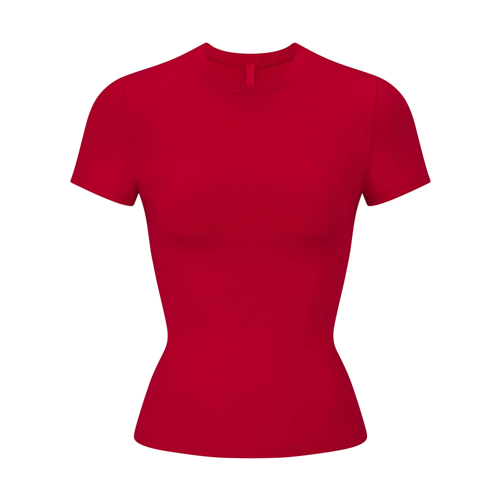 COTTON JERSEY T-SHIRT | CRANBERRY FLAT ON A WHITE BACKGROUND | FLT