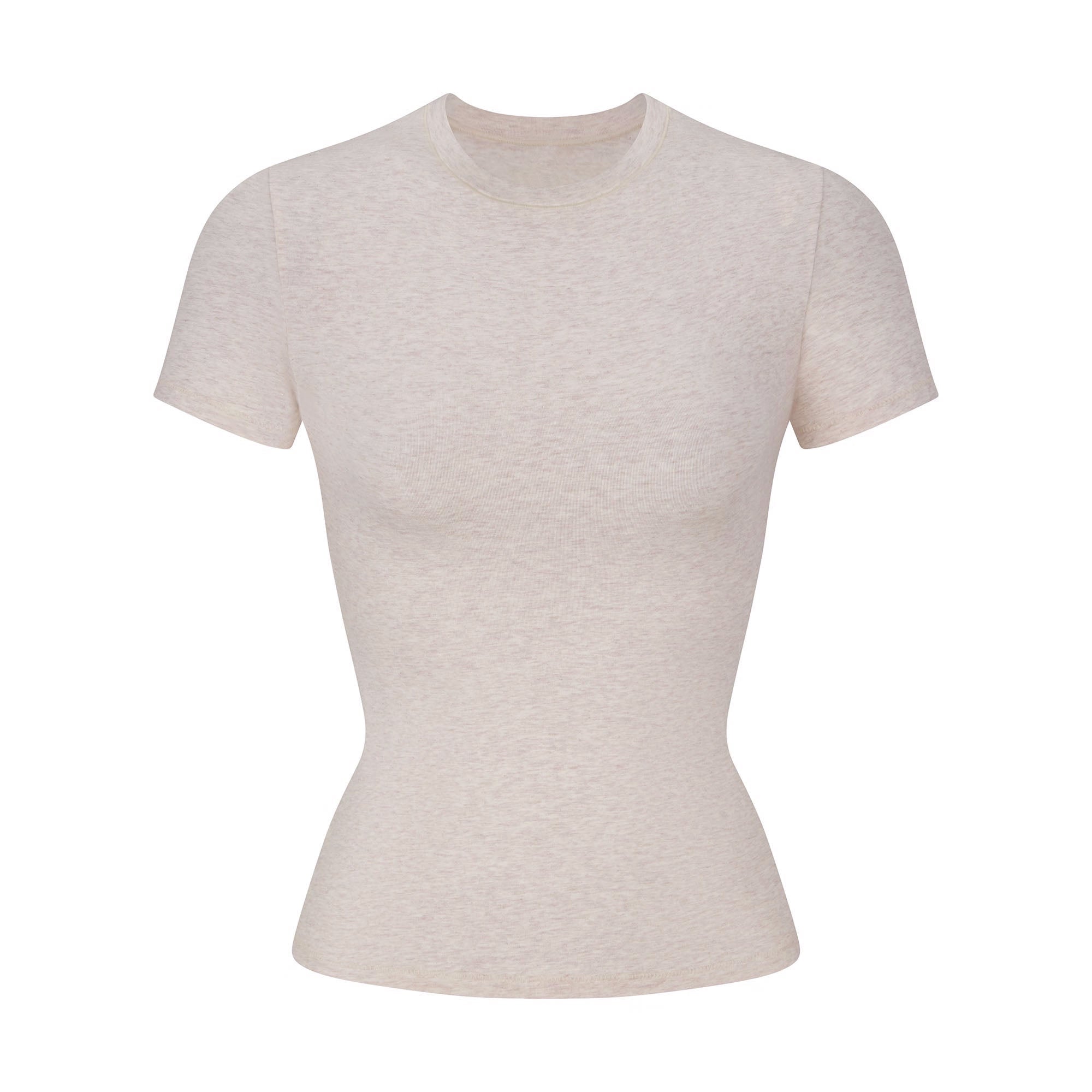 COTTON JERSEY T-SHIRT | HEATHER OATMEAL