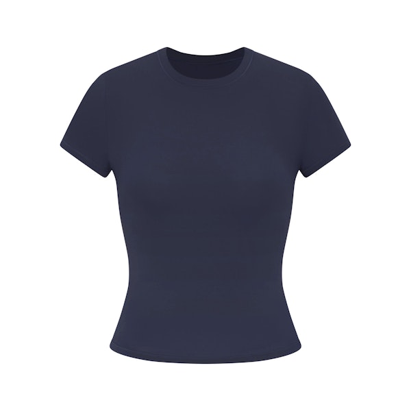 FITS EVERYBODY T-SHIRT | NAVY FLAT ON A WHITE BACKGROUND | FLT