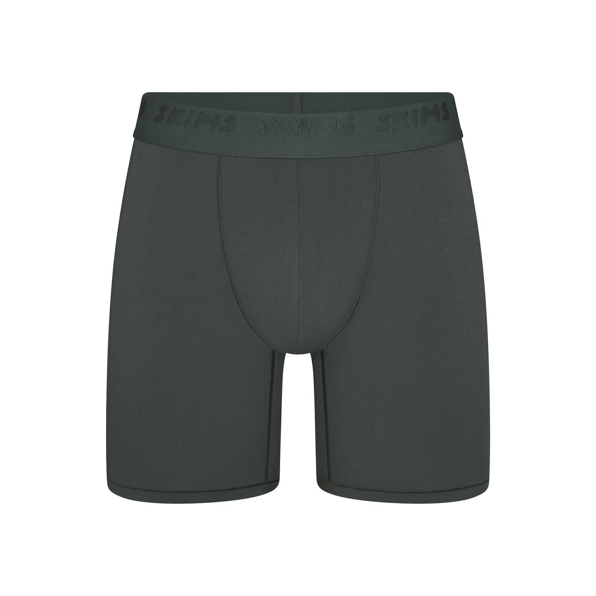 SKIMS STRETCH MENS 5" BOXER BRIEF | DEEP SEA (MENS BOXERS) FLAT ON A WHITE BACKGROUND | FLT