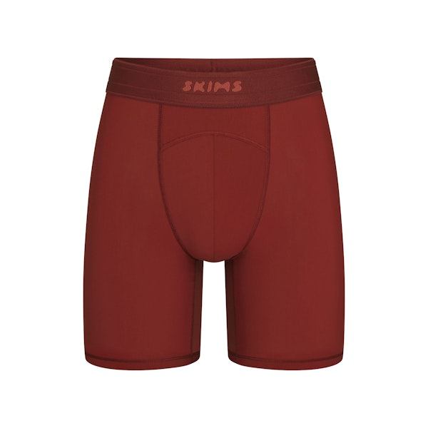 SKIMS SPORT MENS 7" BOXER BRIEF | SANGRIAFLAT ON A WHITE BACKGROUND | FLT