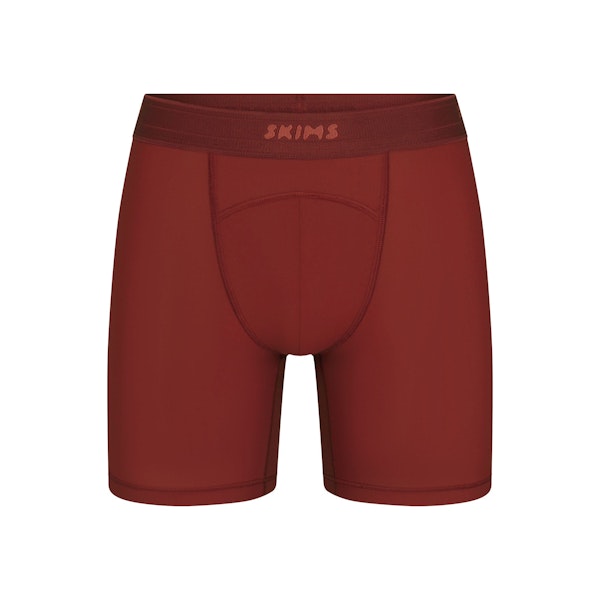 SKIMS SPORT MENS 5" BOXER BRIEF | SANGRIAFLAT ON A WHITE BACKGROUND | FLT