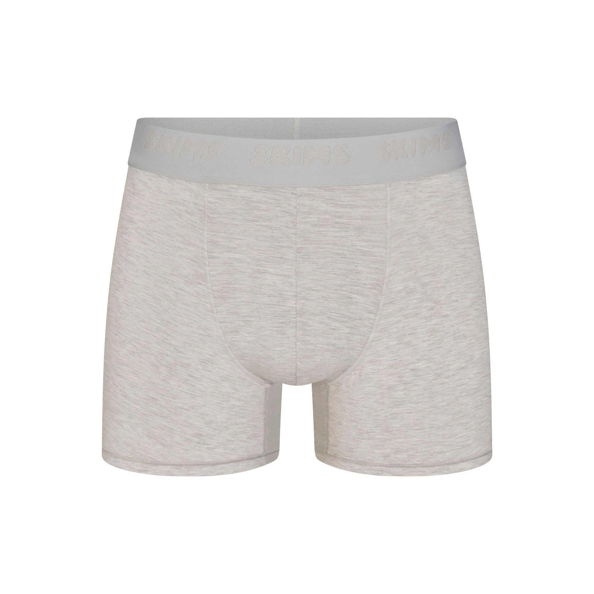 SKIMS STRETCH MENS 3" BOXER BRIEF 3-PACK | IRIS HEATHER MULTI FLAT ON A WHITE BACKGROUND | FLT