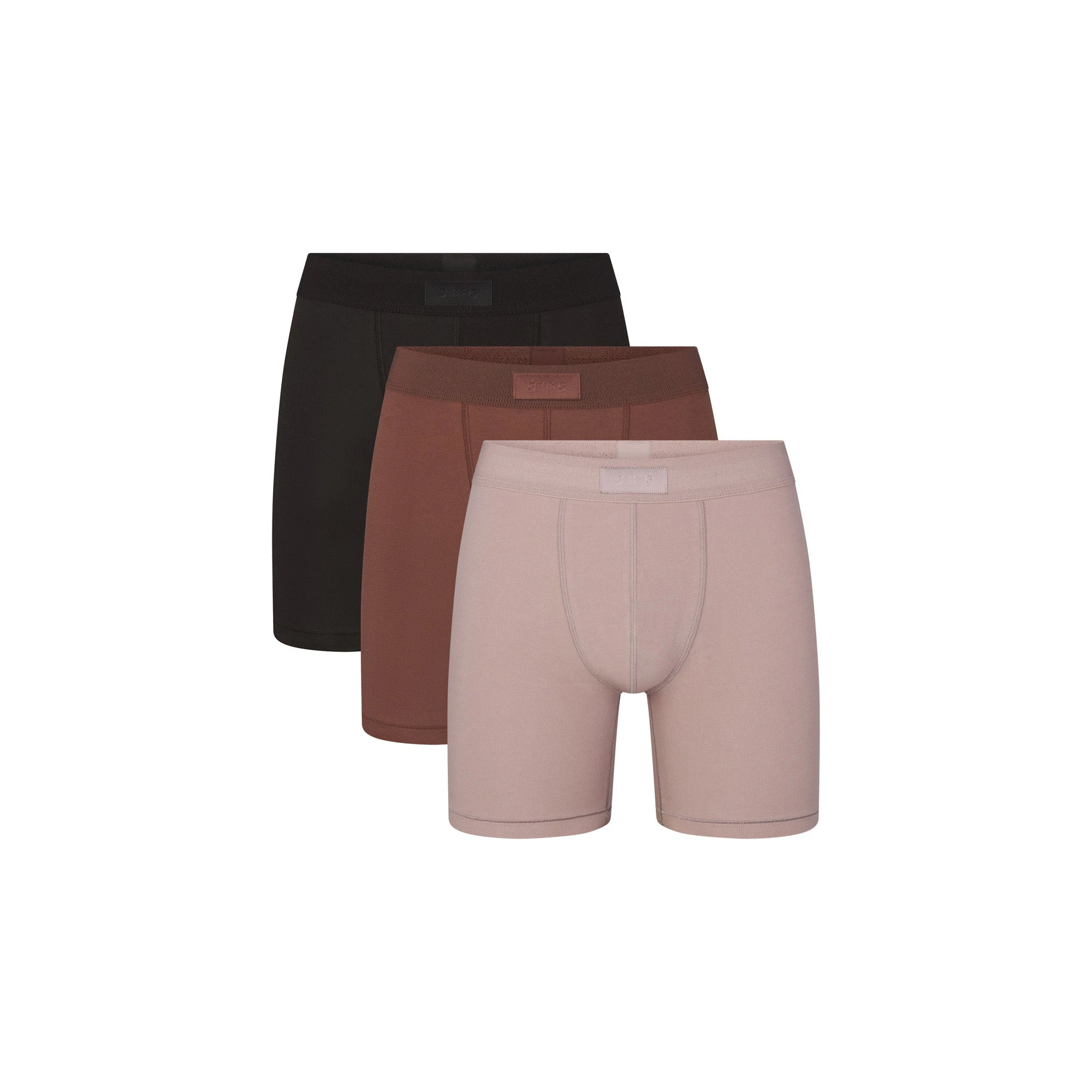 SKIMS COTTON MENS 5" BOXER BRIEF 3-PACK | FAWN MULTI | FOCUS: 0.0, 1.0, 0.9