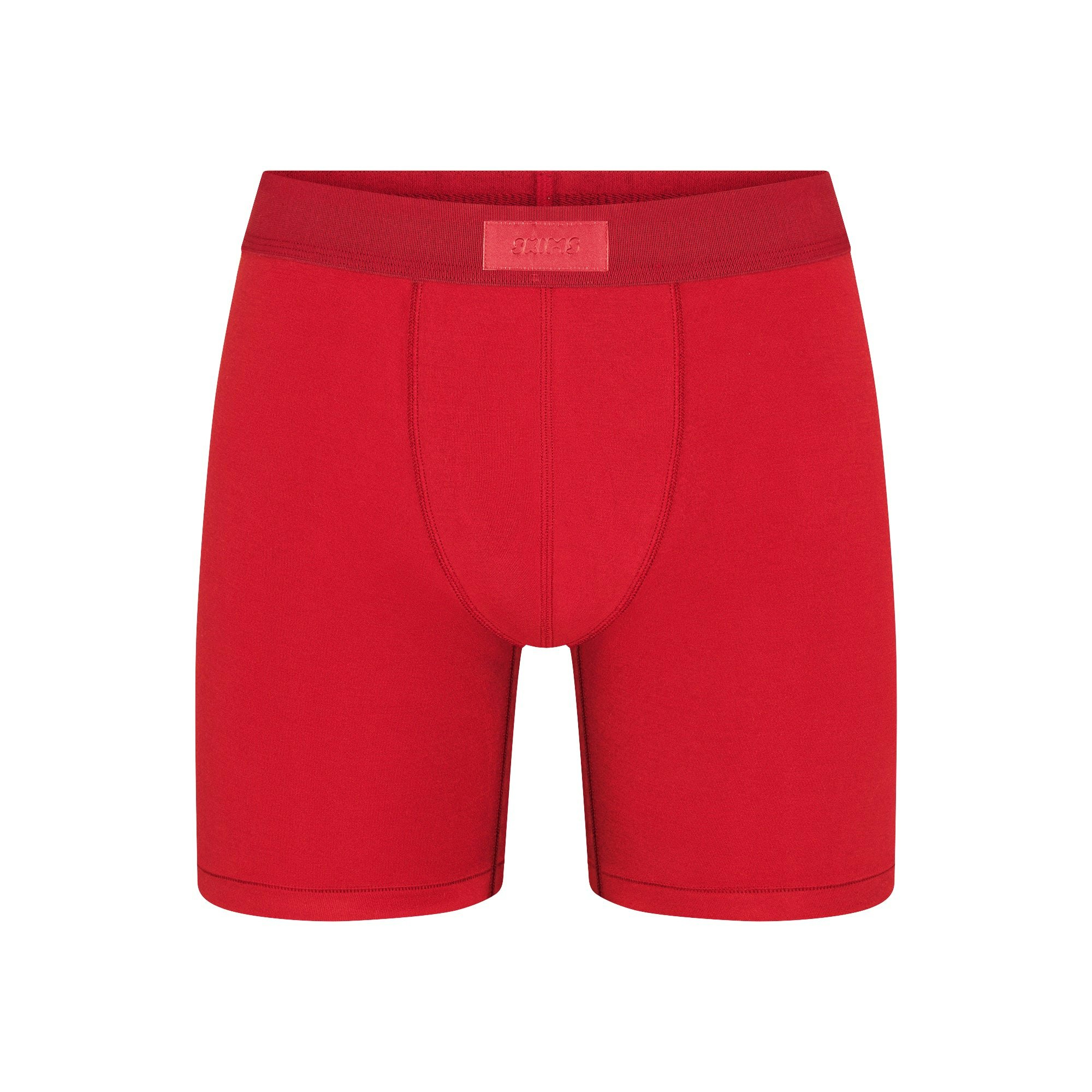 SKIMS COTTON MENS 5" BOXER BRIEF 3-PACK | RUBY ESPRESSO MULTI FLAT ON A WHITE BACKGROUND