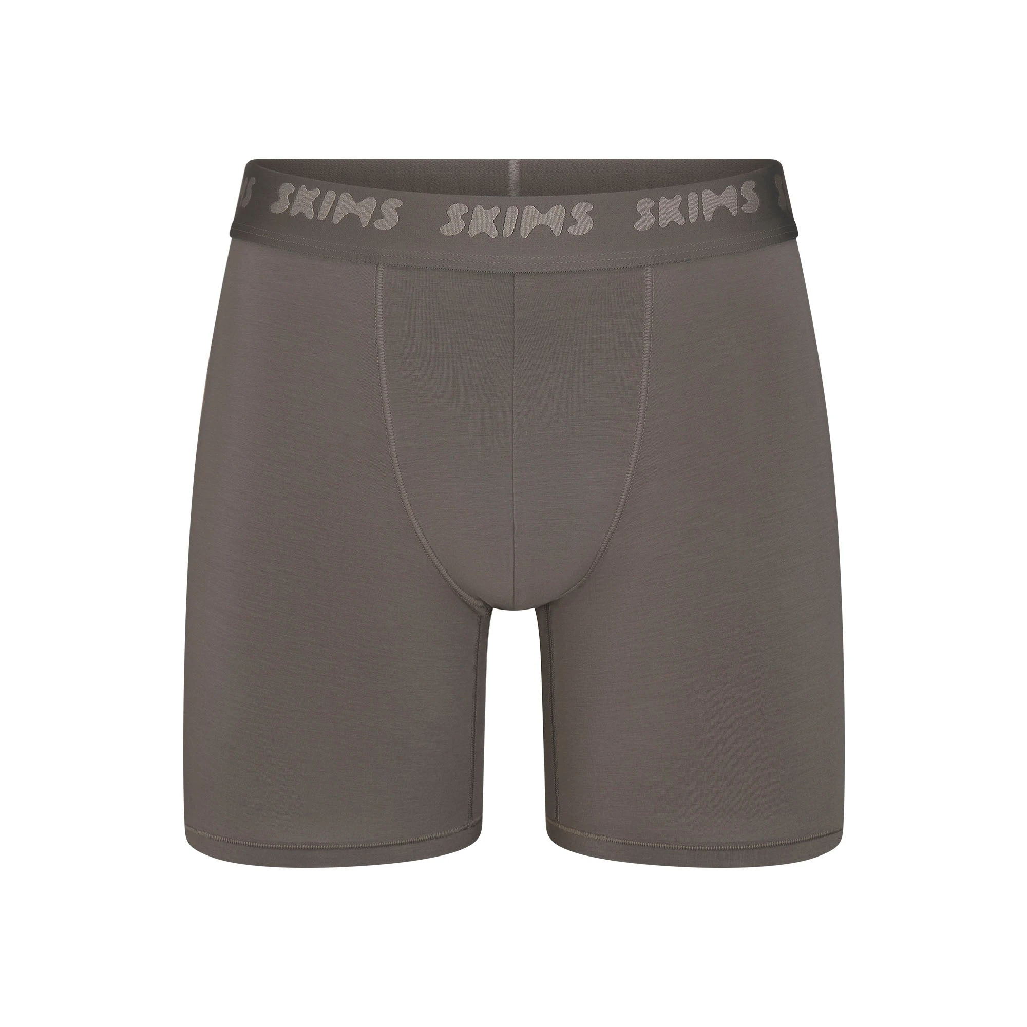 SKIMS STRETCH MENS 5" BOXER BRIEF 5-PACK | IRIS GUNMETAL MULTI FLAT ON A WHITE BACKGROUND | FLT