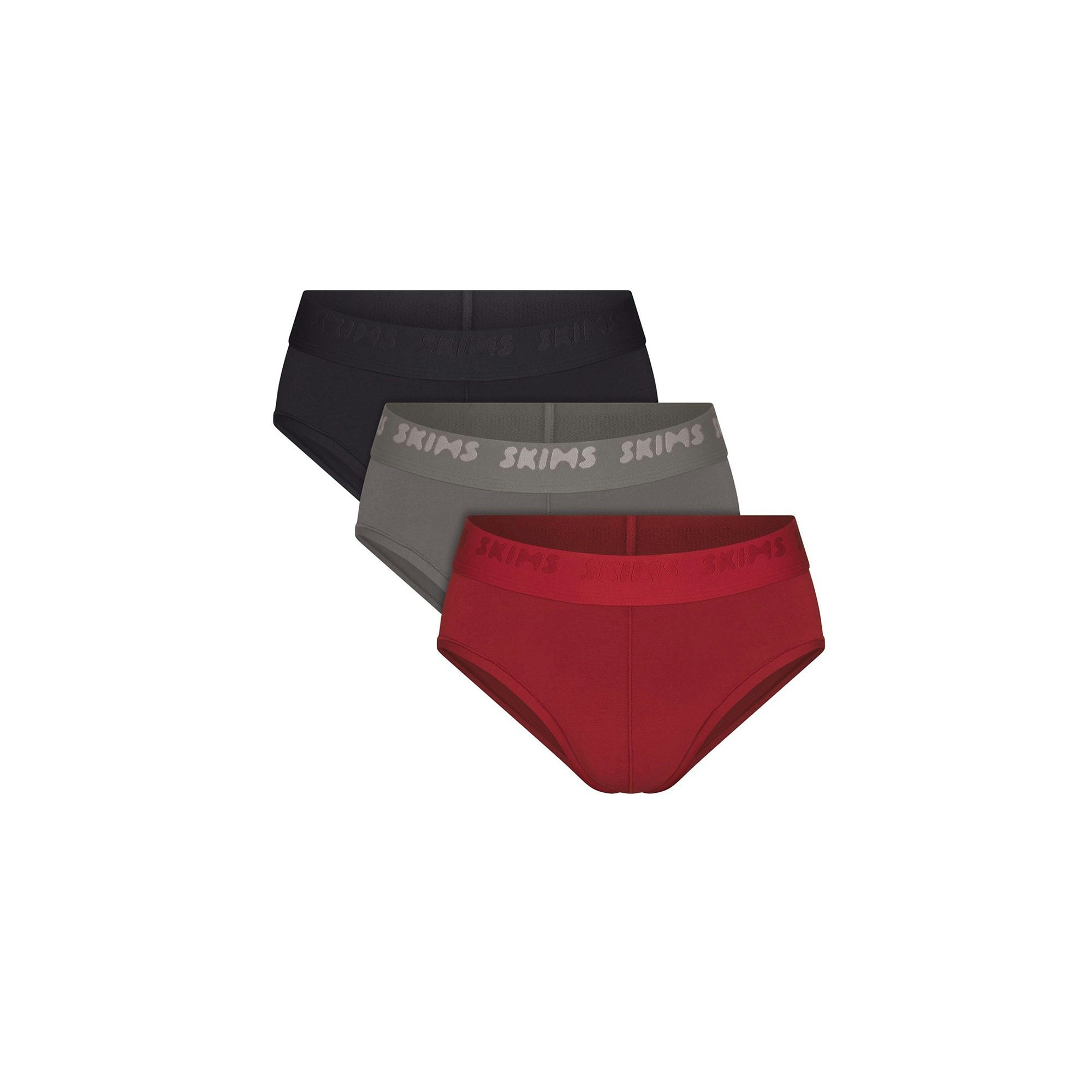SKIMS STRETCH MENS BRIEF 3-PACK | BRICK MULTI | FOCUS: 0.0, 1.0, 0.9