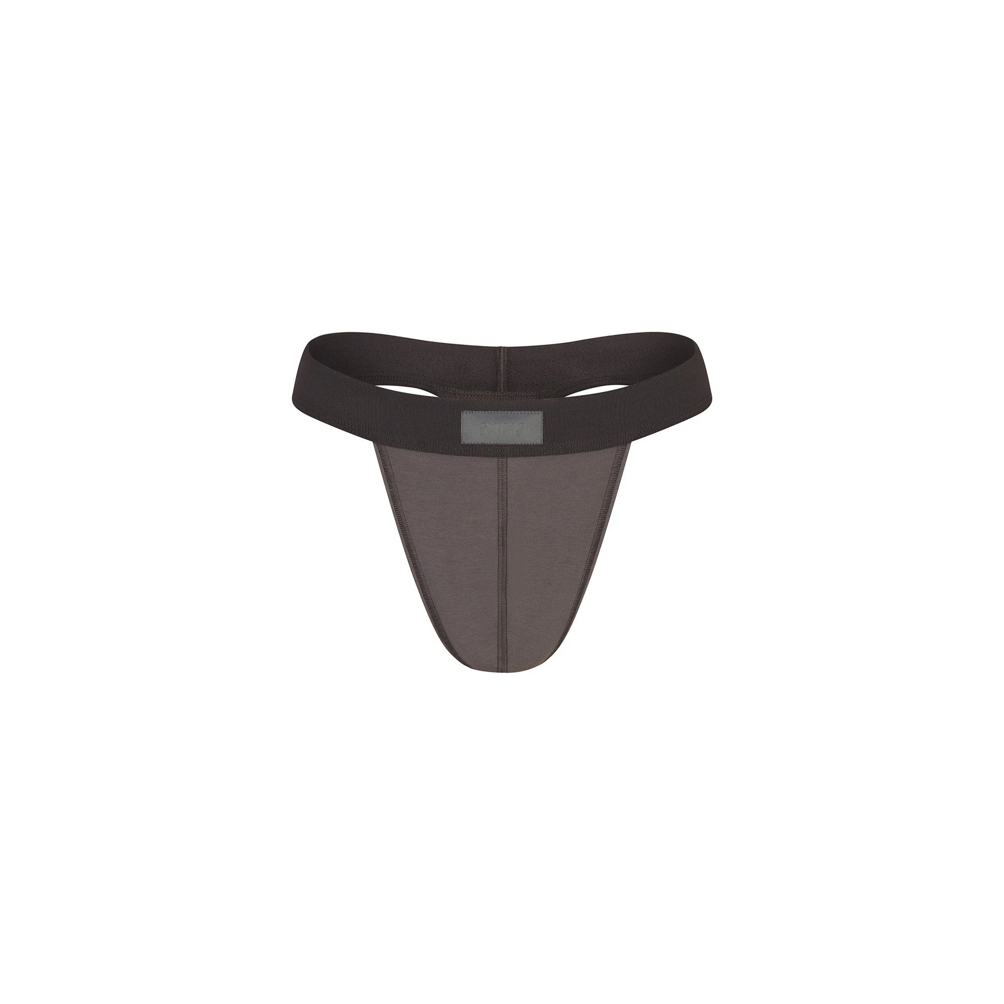 SKIMS COTTON MENS THONG | WASHED GUNMETAL FLAT ON A WHITE BACKGROUND @ | FOCUS: 0.0, 1.0, 0.9