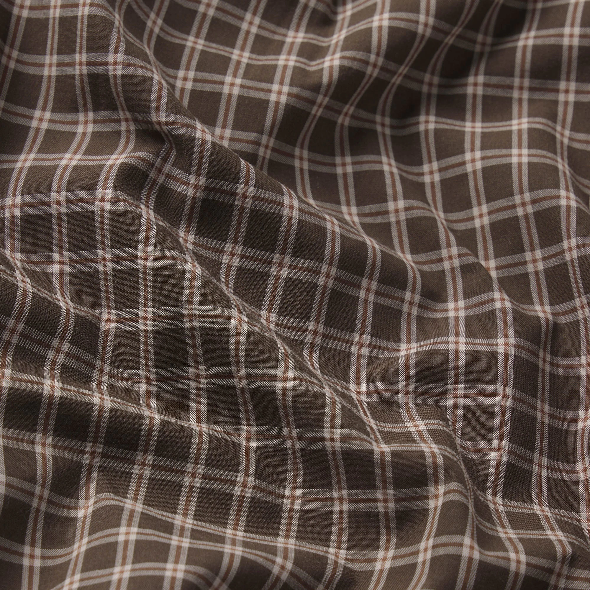 COTTON POPLIN MENS LOGO BAND BOXER | ESPRESSO CHECK ADDITIONAL FABRIC DETAILS | about this fabric