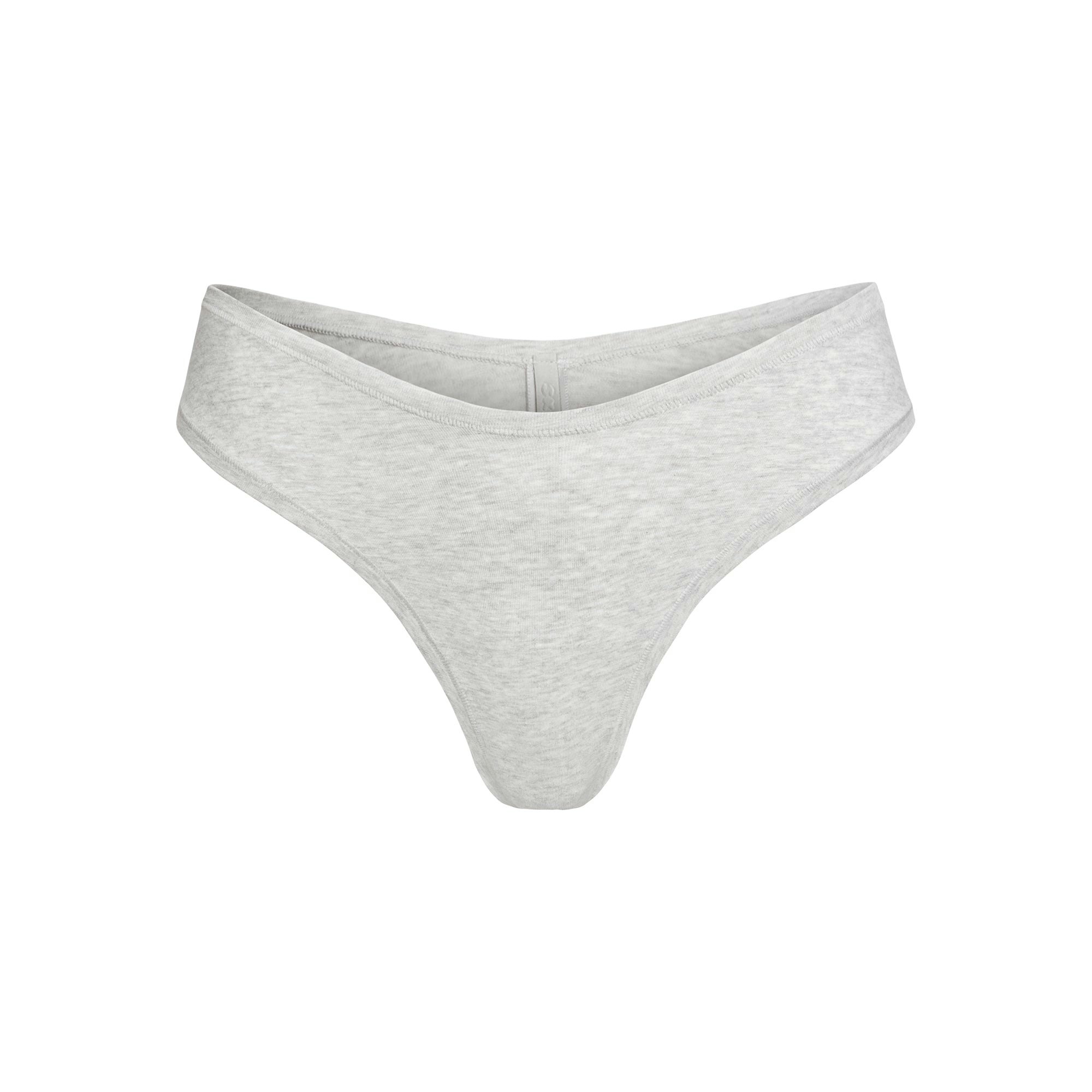 COTTON JERSEY DIPPED THONG | LIGHT HEATHER GREY FLAT ON A WHITE BACKGROUND | FLT