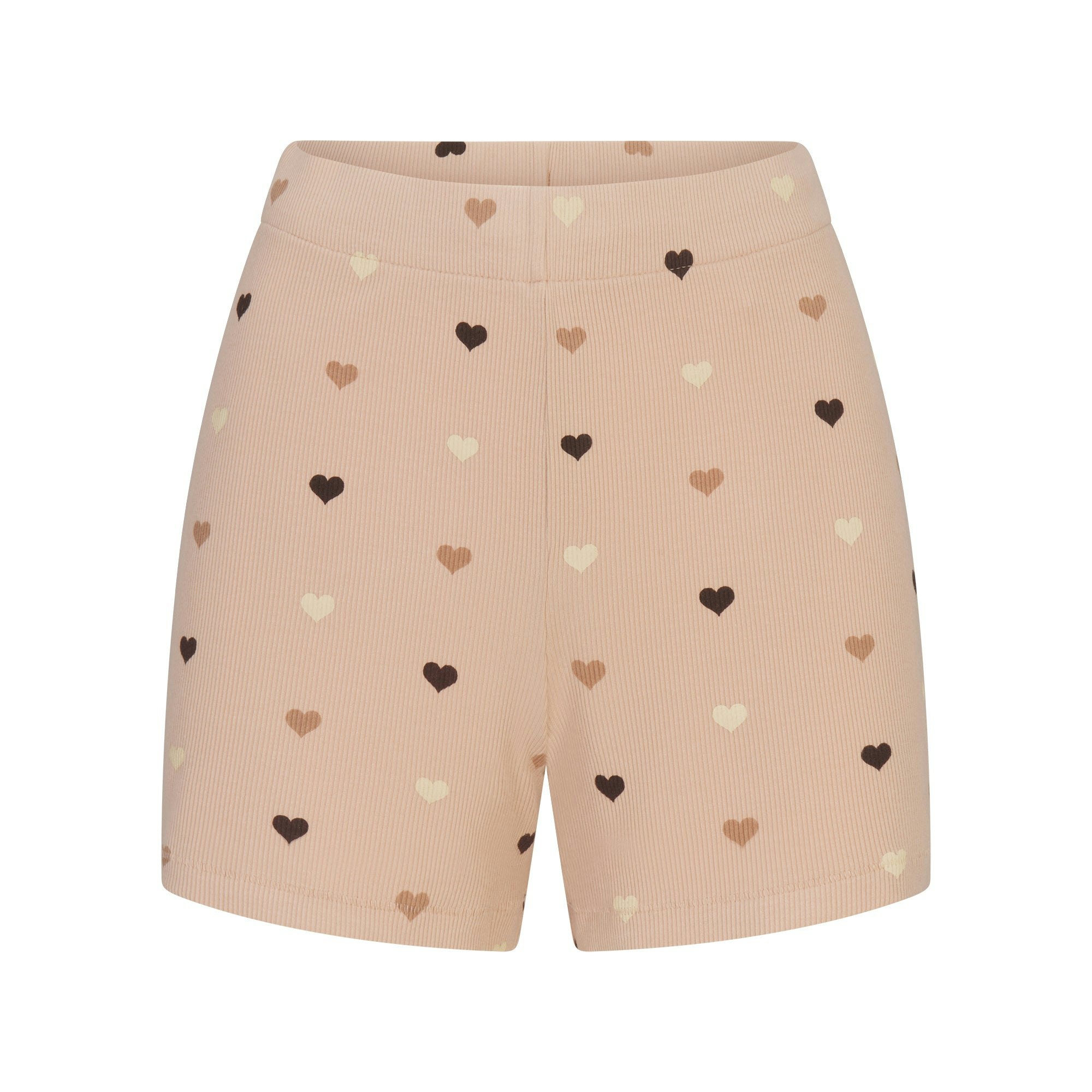 SOFT LOUNGE SHORT SLEEP SET | MICA MINI HEART HALFDROP FLAT ON A WHITE BACKGROUND | FLT