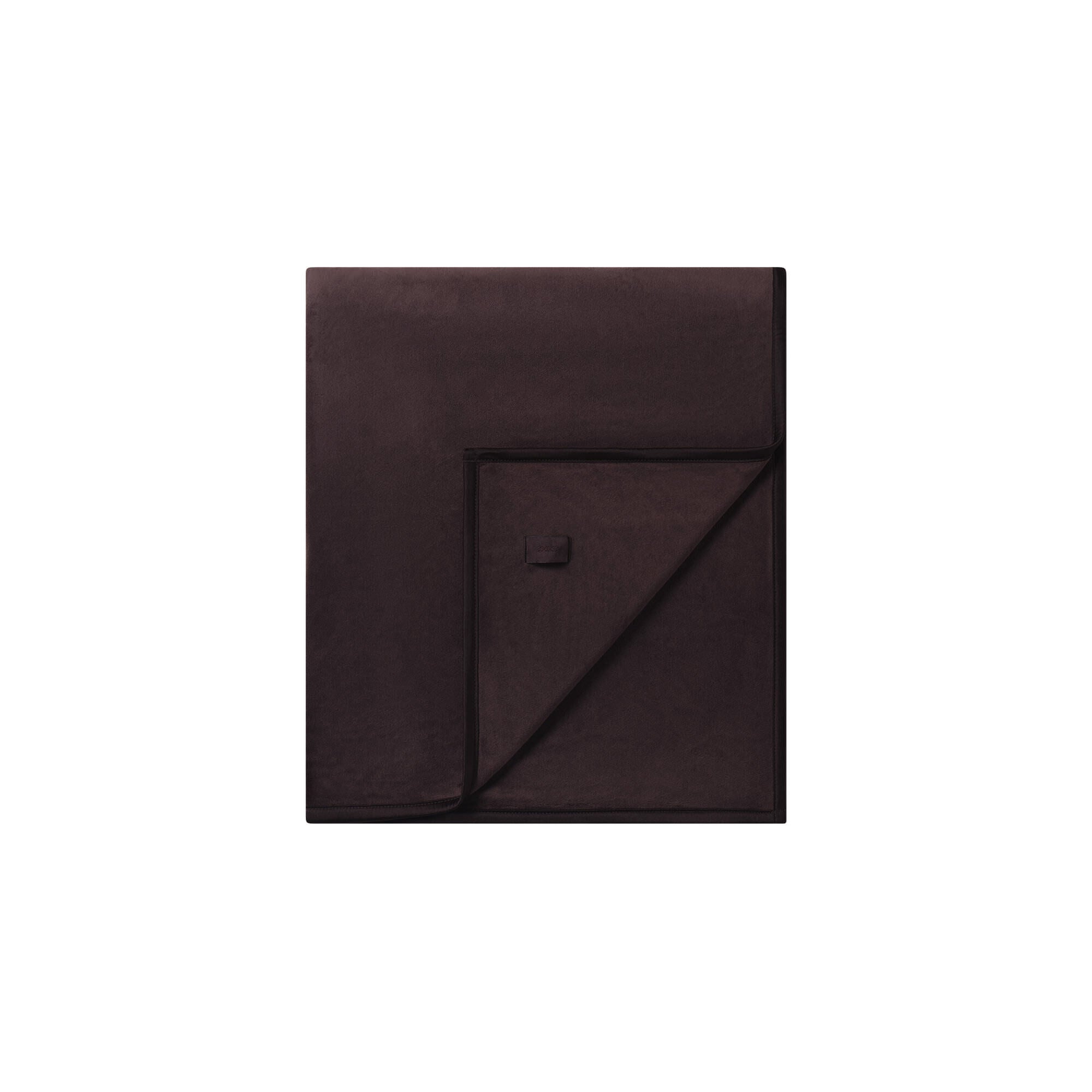 VELOUR BLANKET | ESPRESSO & LAYS FLAT ON A WHITE BACKGROUND | FLT