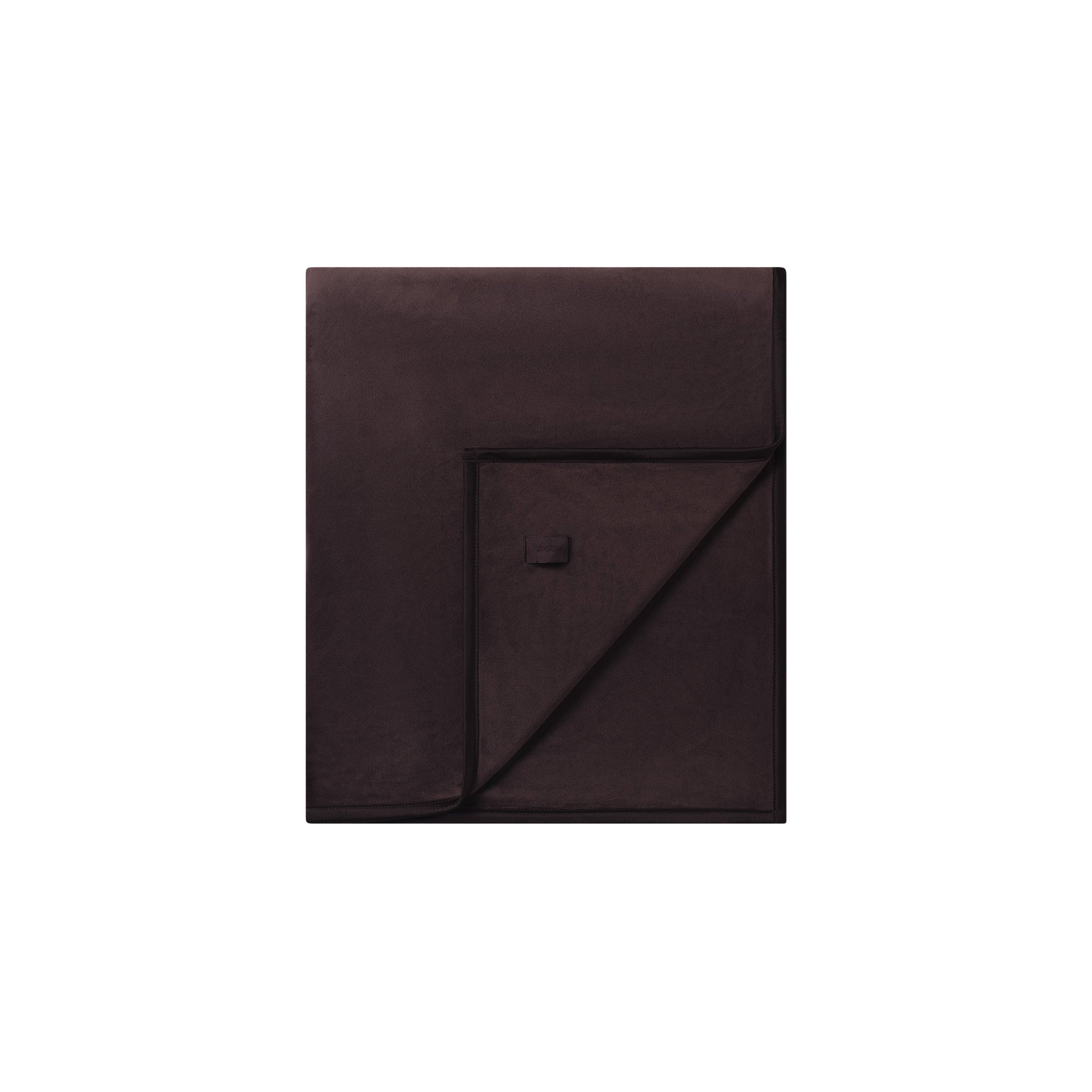 VELOUR BLANKET | ESPRESSO & LAYS FLAT ON A WHITE BACKGROUND | FLT @ | FOCUS: 0.0, 1.0, 0.9