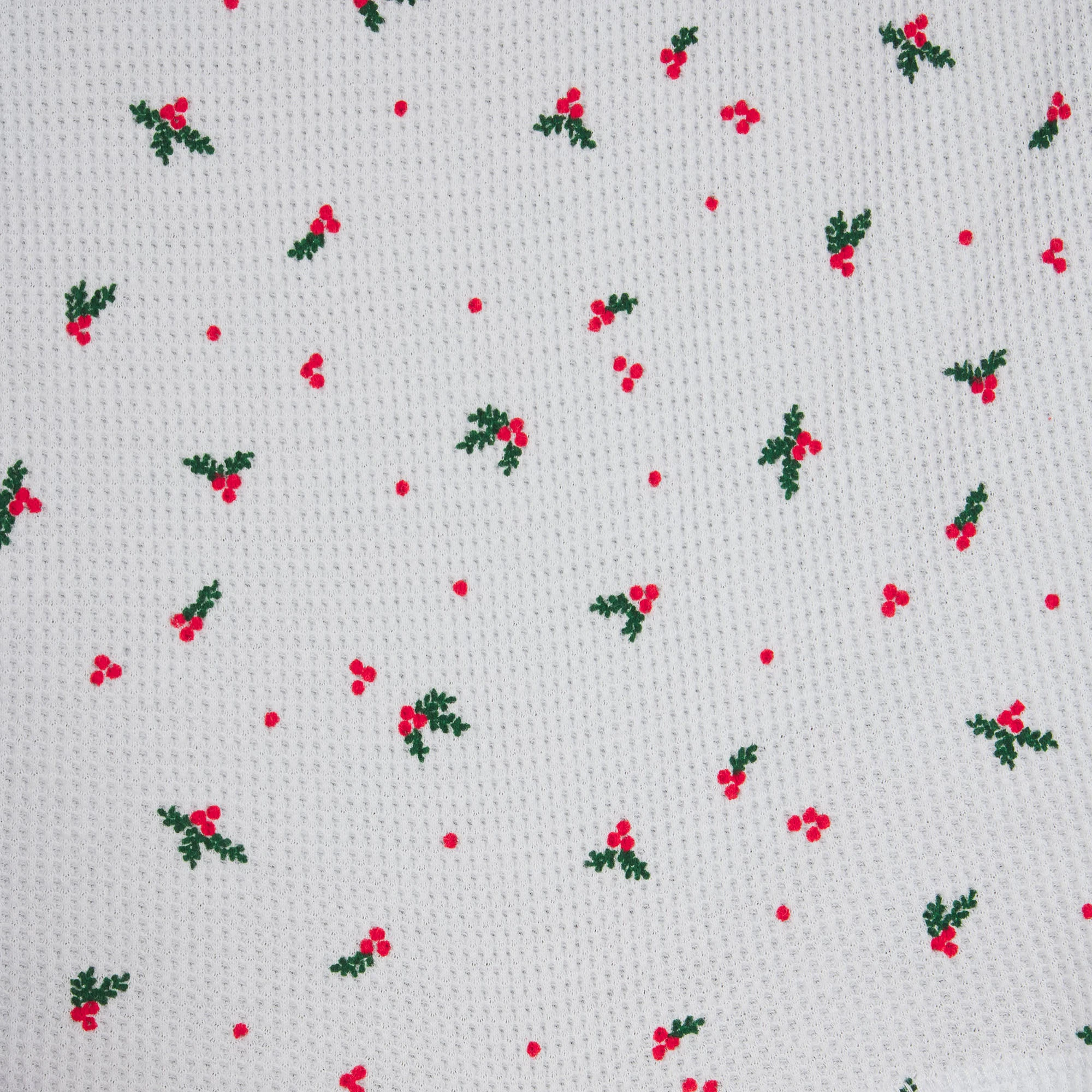 WAFFLE LONG SLEEVE HENLEY AND SHORT SET | CLOUD HOLLY PRINT ADDITIONAL FABRIC DETAILS