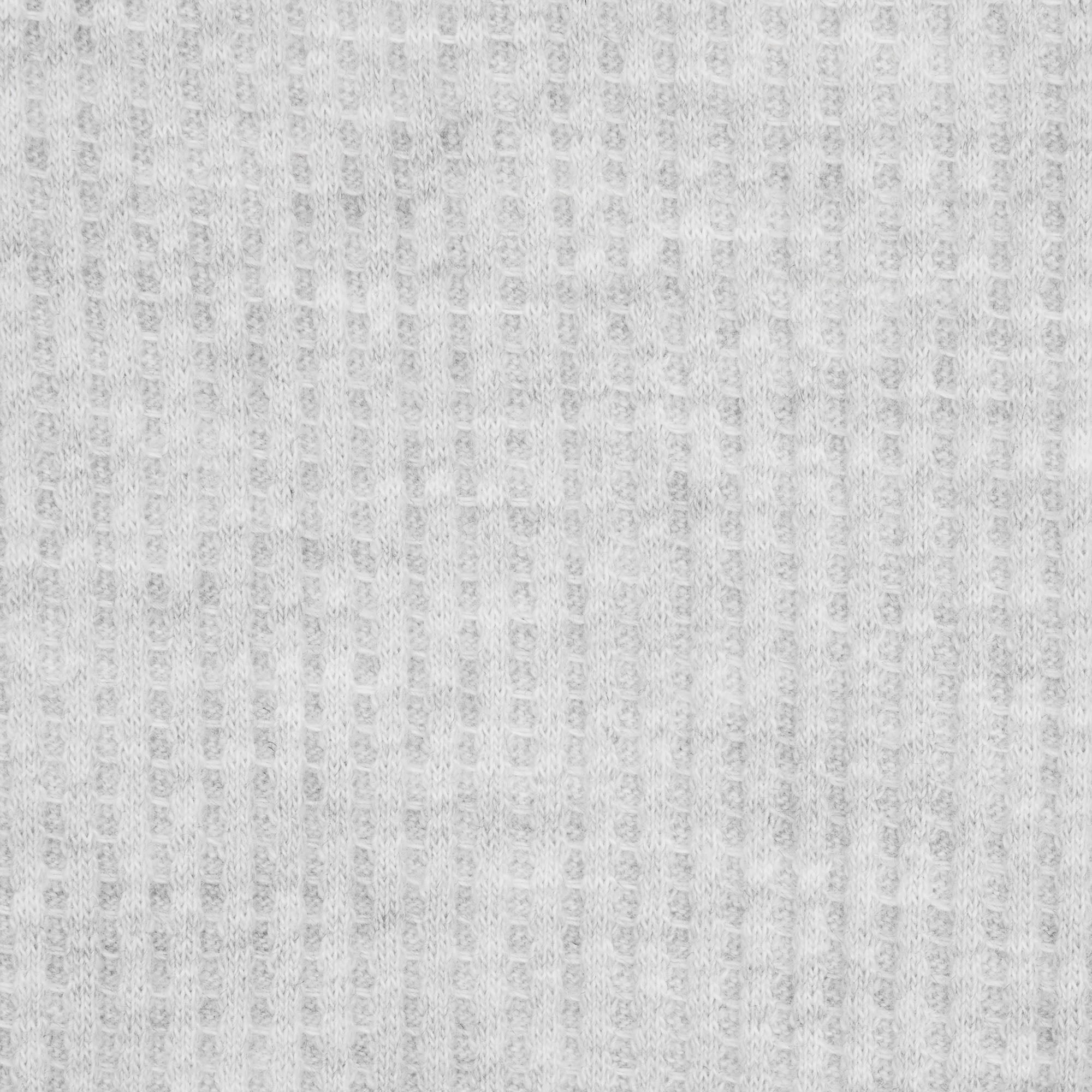 WAFFLE MENS SLIM LONG SLEEVE HENLEY | LIGHT HEATHER GREY ON A MODEL FRONT VIEW