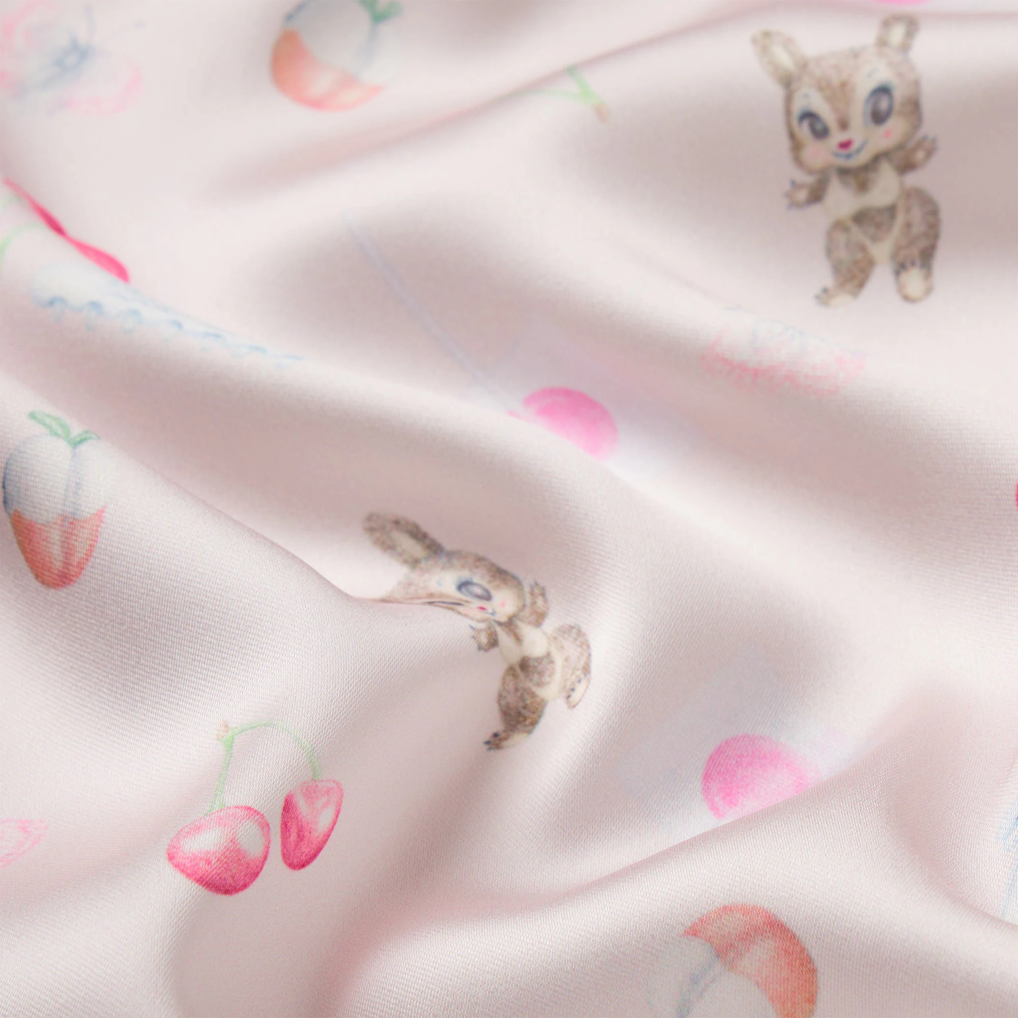 WOVEN SHINE SHORT SLEEP SET | BARELY PINK SNACK BAG ADDITIONAL FABRIC DETAILS