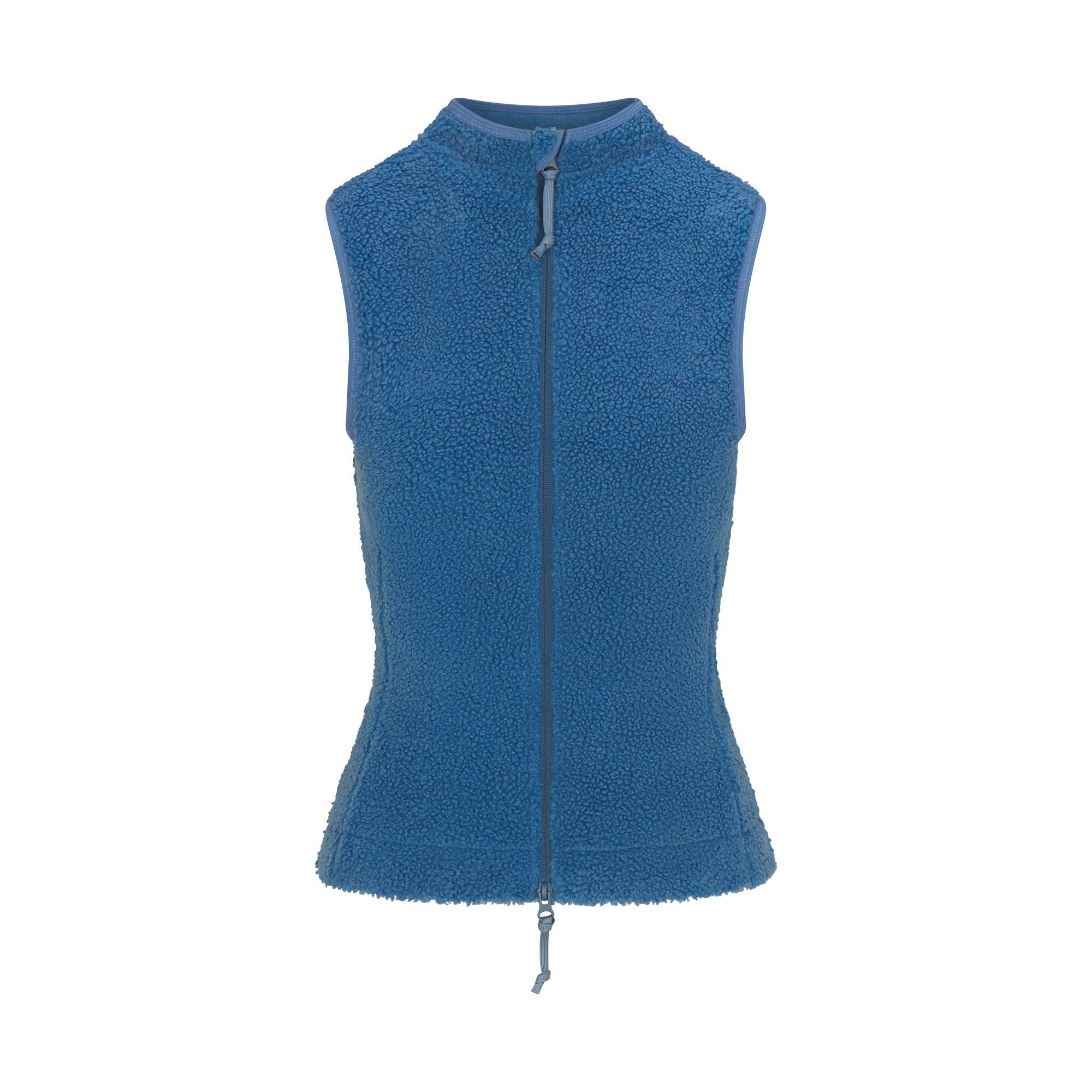 TEDDY ZIP UP VEST | AZURE FLAT ON A WHITE BACKGROUND | FLT