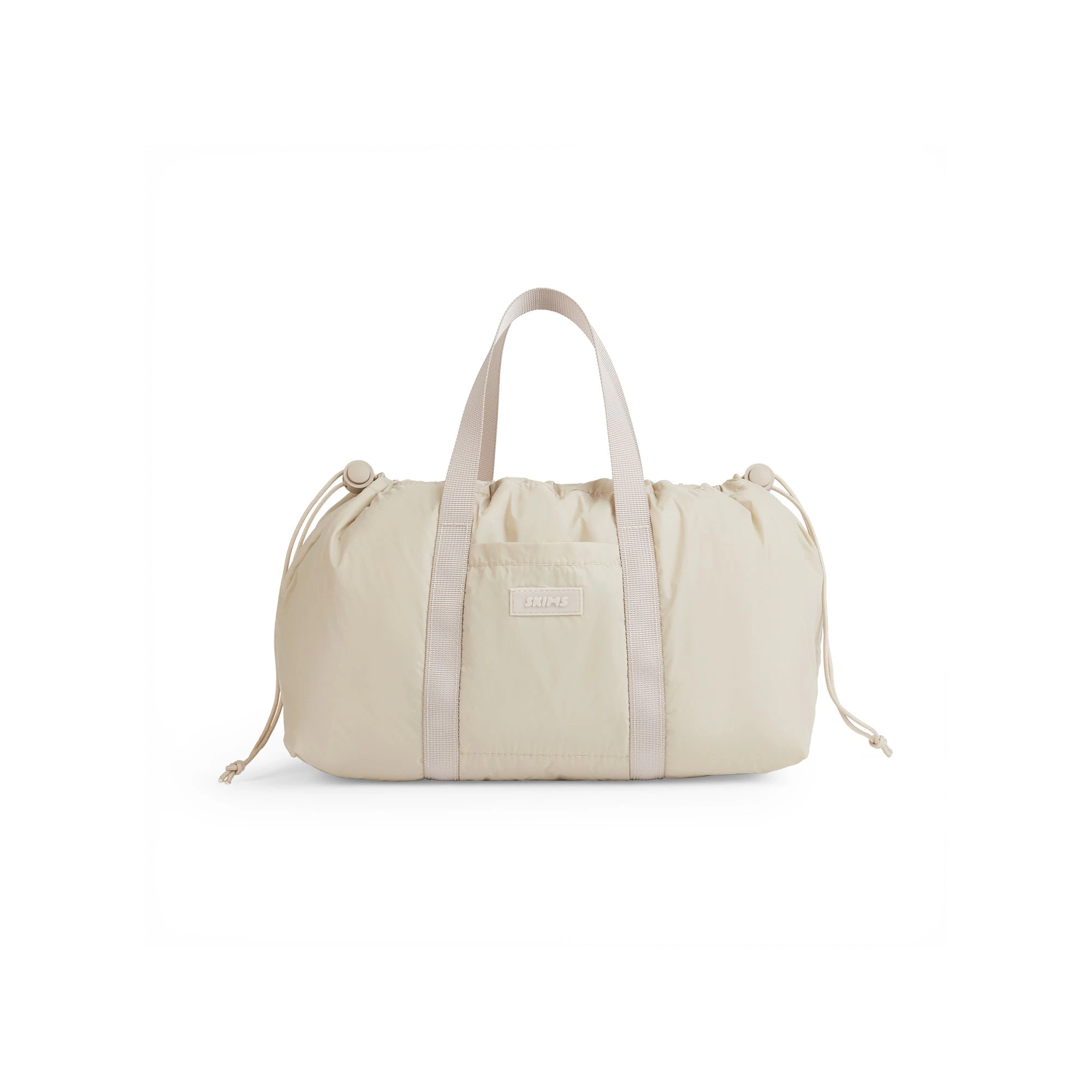 MINI LIGHTWEIGHT DRAWSTRING DUFFLE BAG | STONE FLAT ON A WHITE BACKGROUND @ | FOCUS: 0.0, 1.0, 0.9