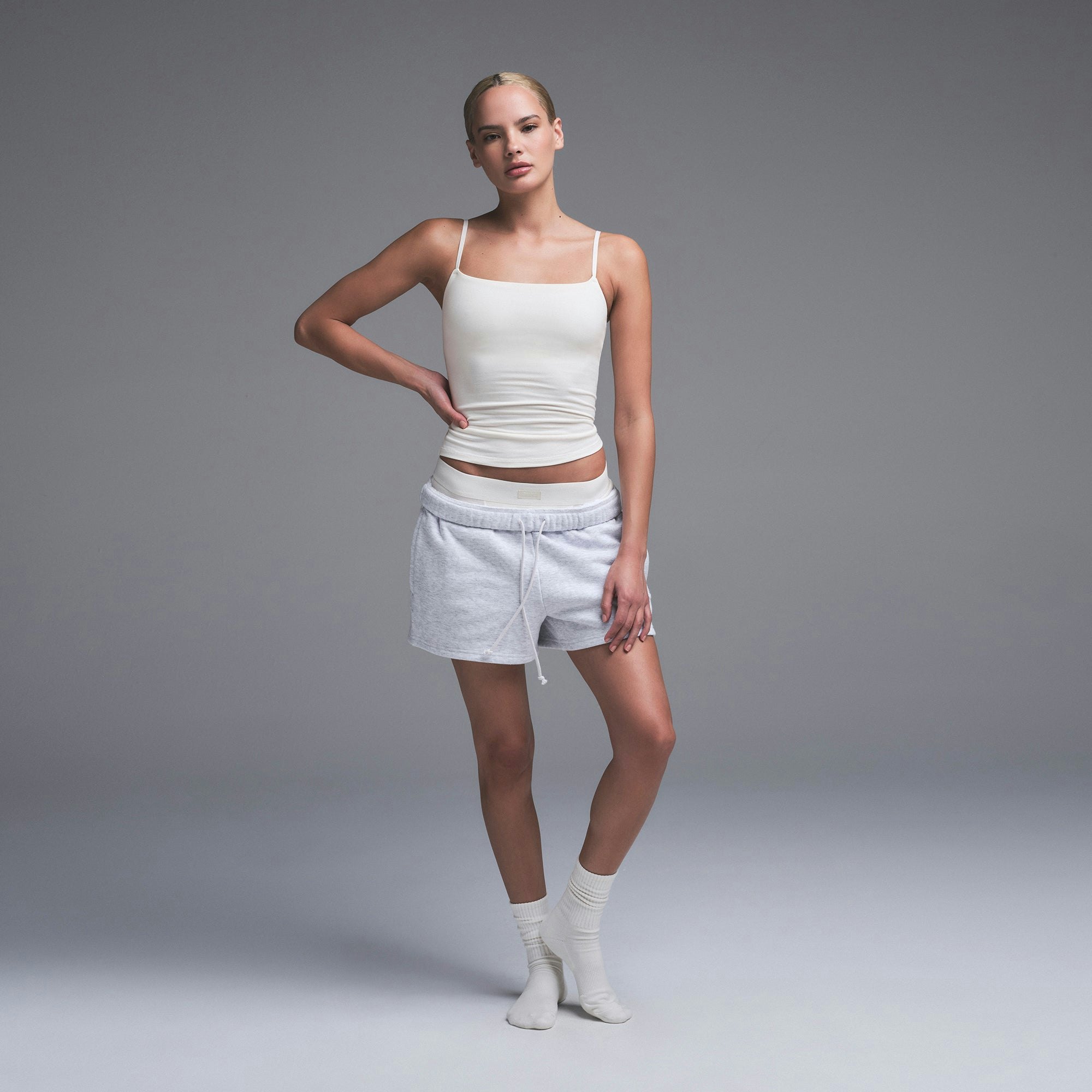 COTTON JERSEY CAMI | MARBLE ON A MODEL FRONT VIEW | FOCUS: 0.0, 1.0, 0.9