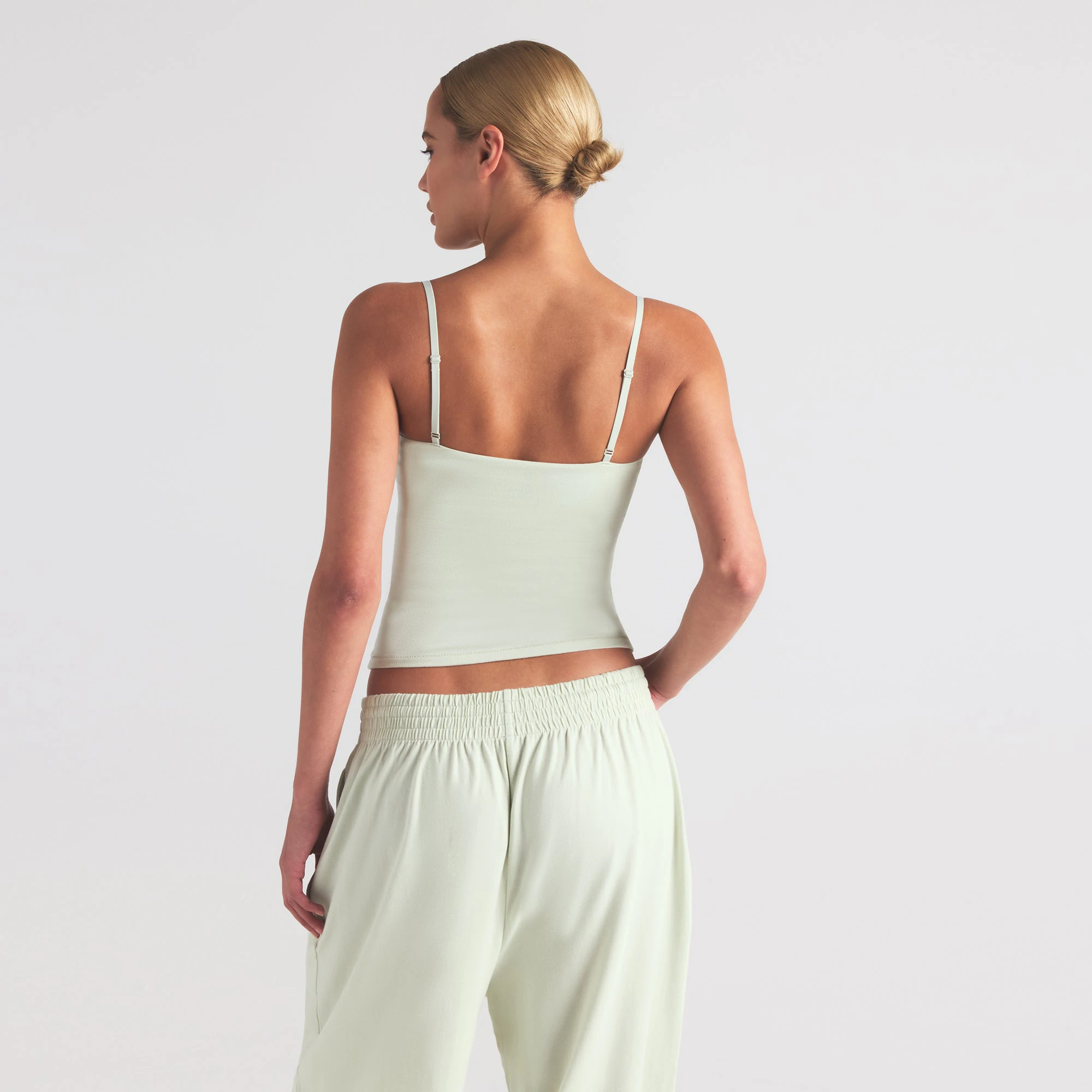 COTTON JERSEY CAMI | SPEARMINT ON A MODEL SIDE VIEW | FOCUS: 0.0, 1.0, 0.9