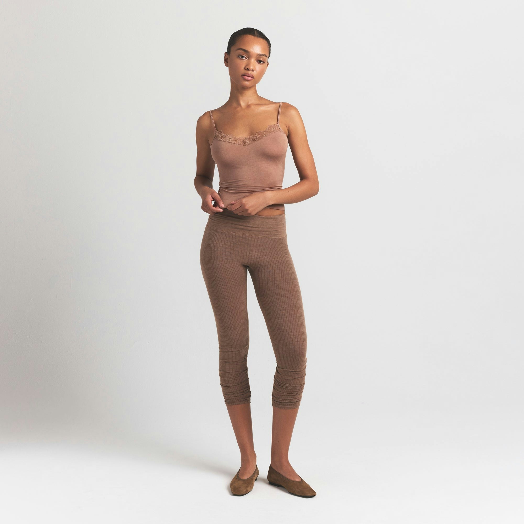 SHEER MODAL LACE CAMI | SIENNA ON A MODEL FRONT VIEW S | FOCUS: 0.0, 1.0, 0.9