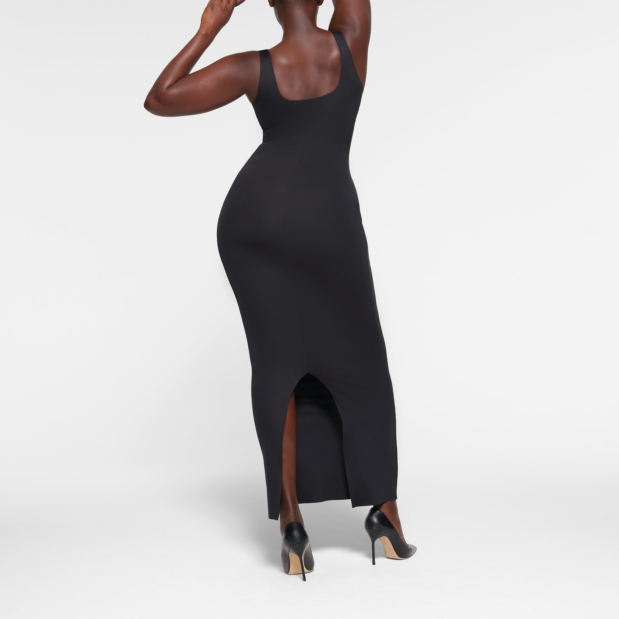SKIMS BODY TANK LONG SLIP DRESS | ONYX