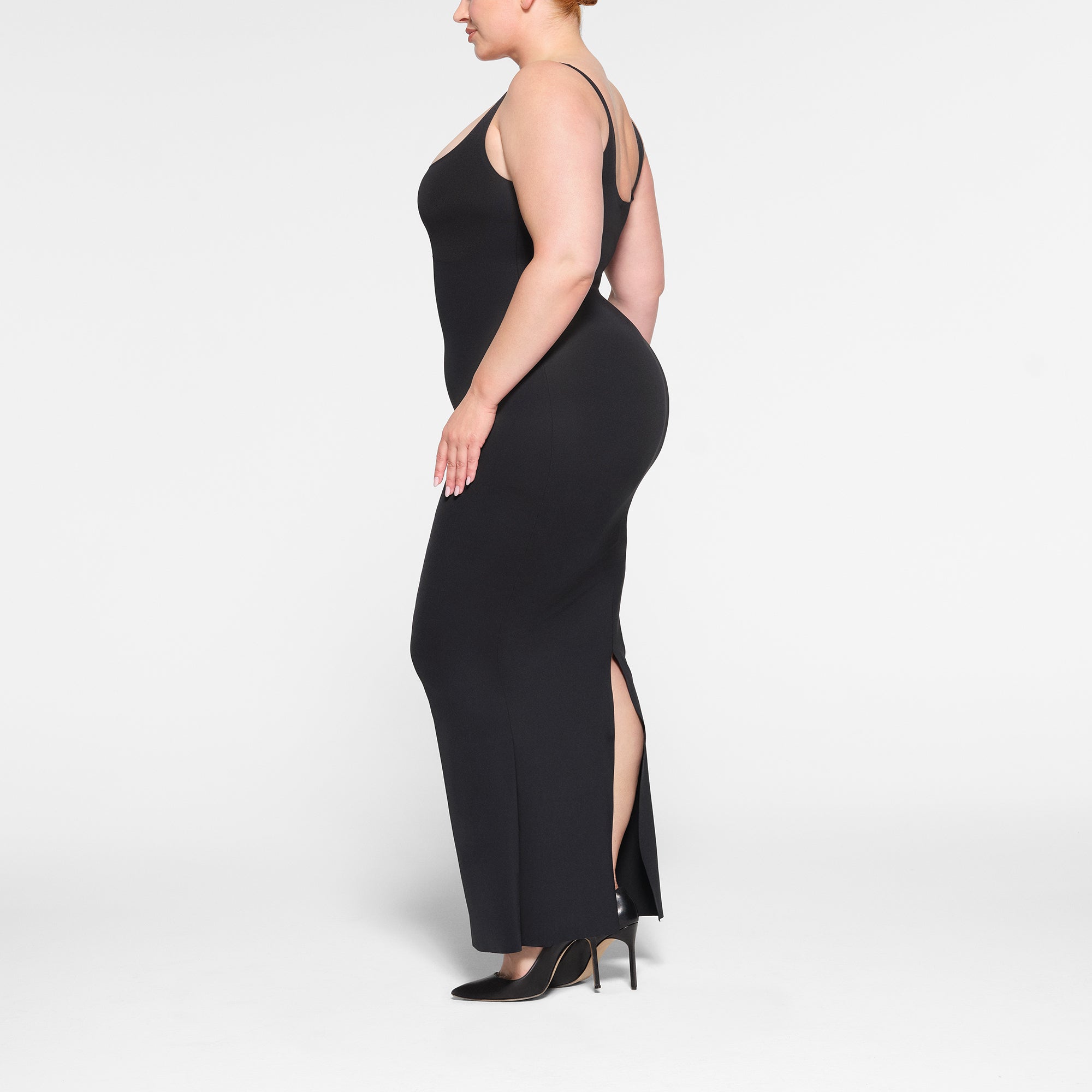SKIMS BODY TANK LONG SLIP DRESS | ONYX