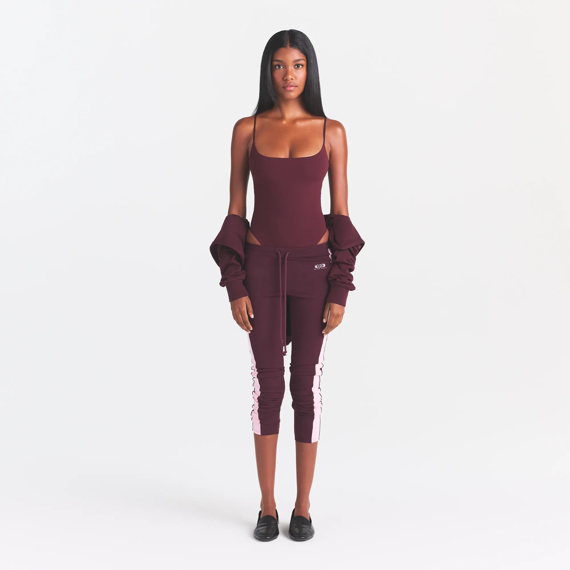 FITS EVERYBODY CAMI BODYSUIT | CURRANT ON A MODEL | FOCUS: 0.0, 1.0, 0.9